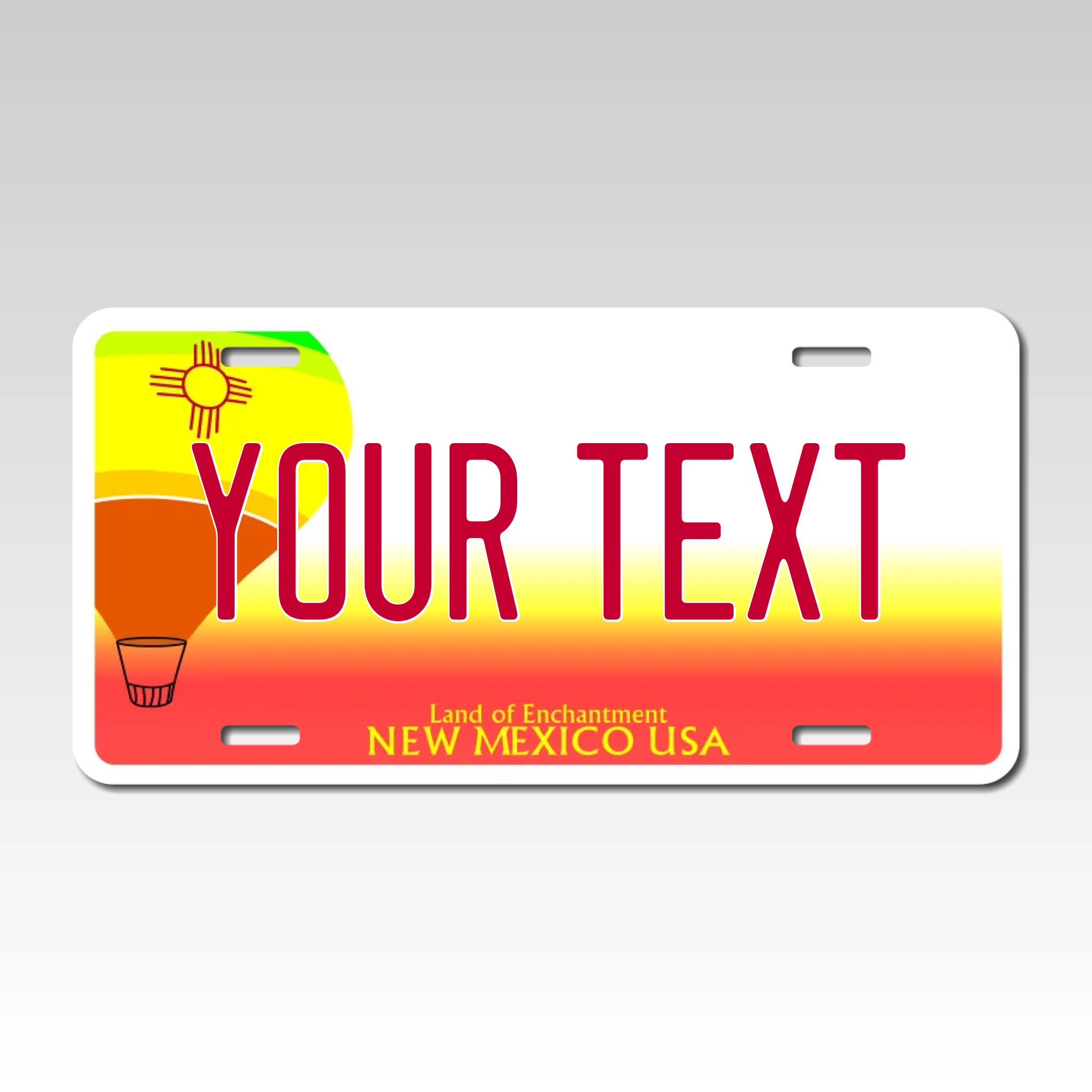 Personalized New Mexico 6" X 12" Aluminum Souvenir License Plate Version 2