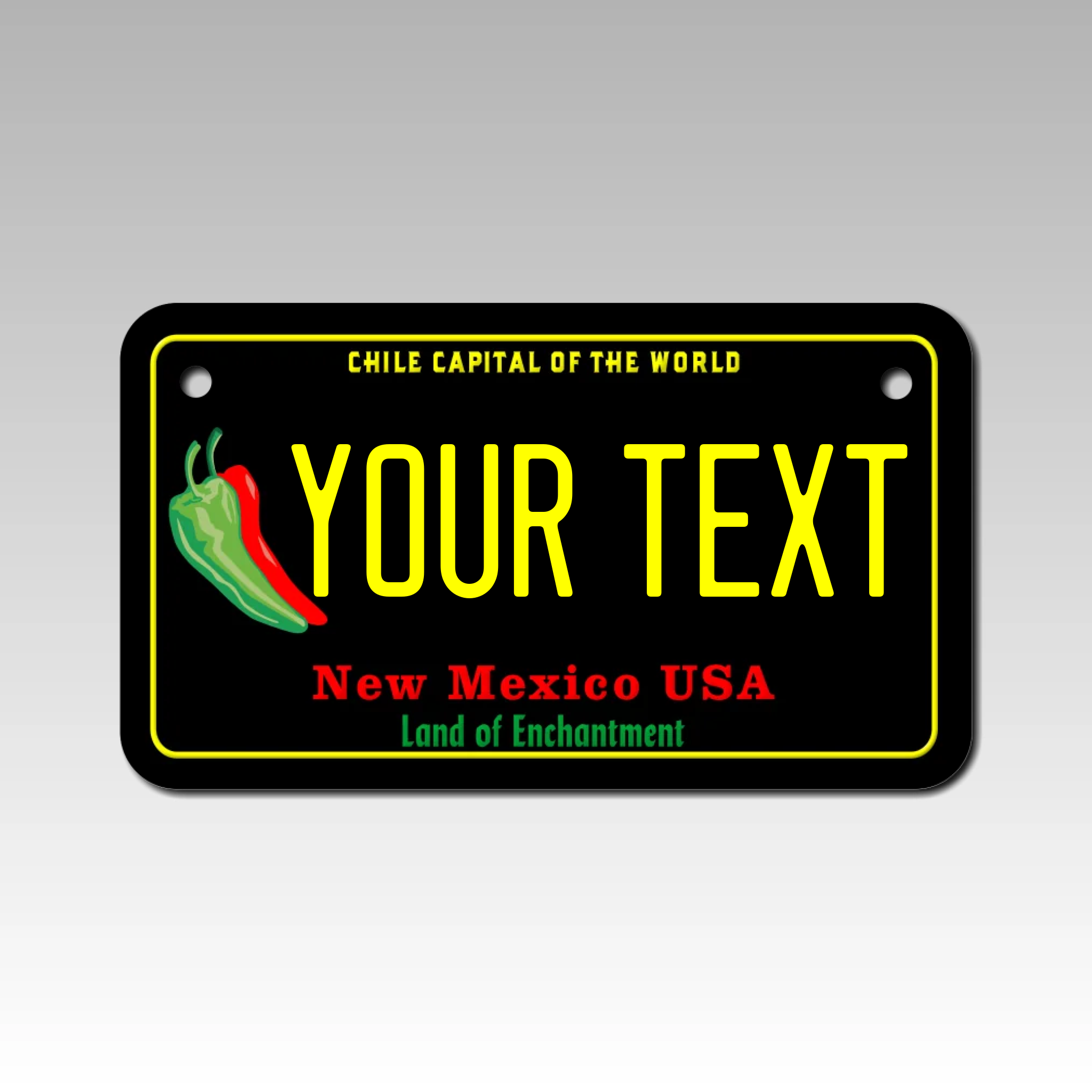 Personalized New Mexico 4" X 7" Aluminum License Plate Version 4 Chile Capitol