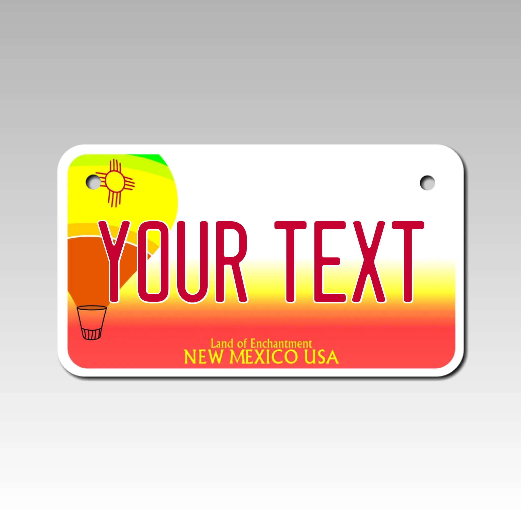 Personalized New Mexico 4" X 7" Aluminum License Plate Version 2
