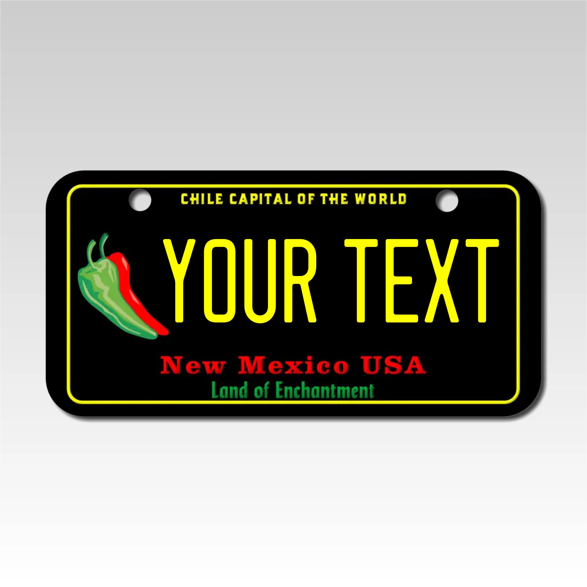 Personalized New Mexico 3" X 6" Aluminum License Plate Version 4 Chile Capitol
