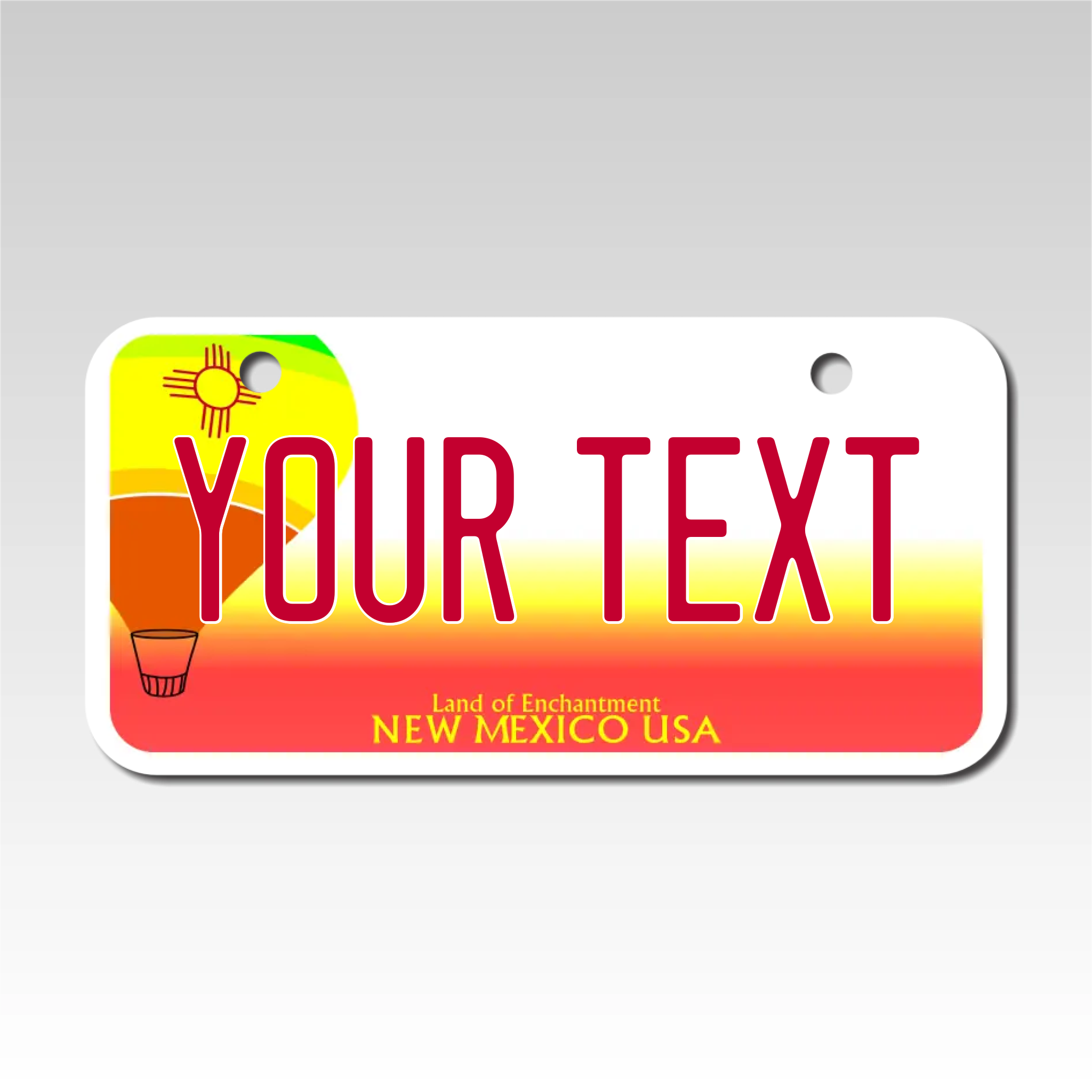 Personalized New Mexico 3" X 6" Aluminum License Plate Version 2