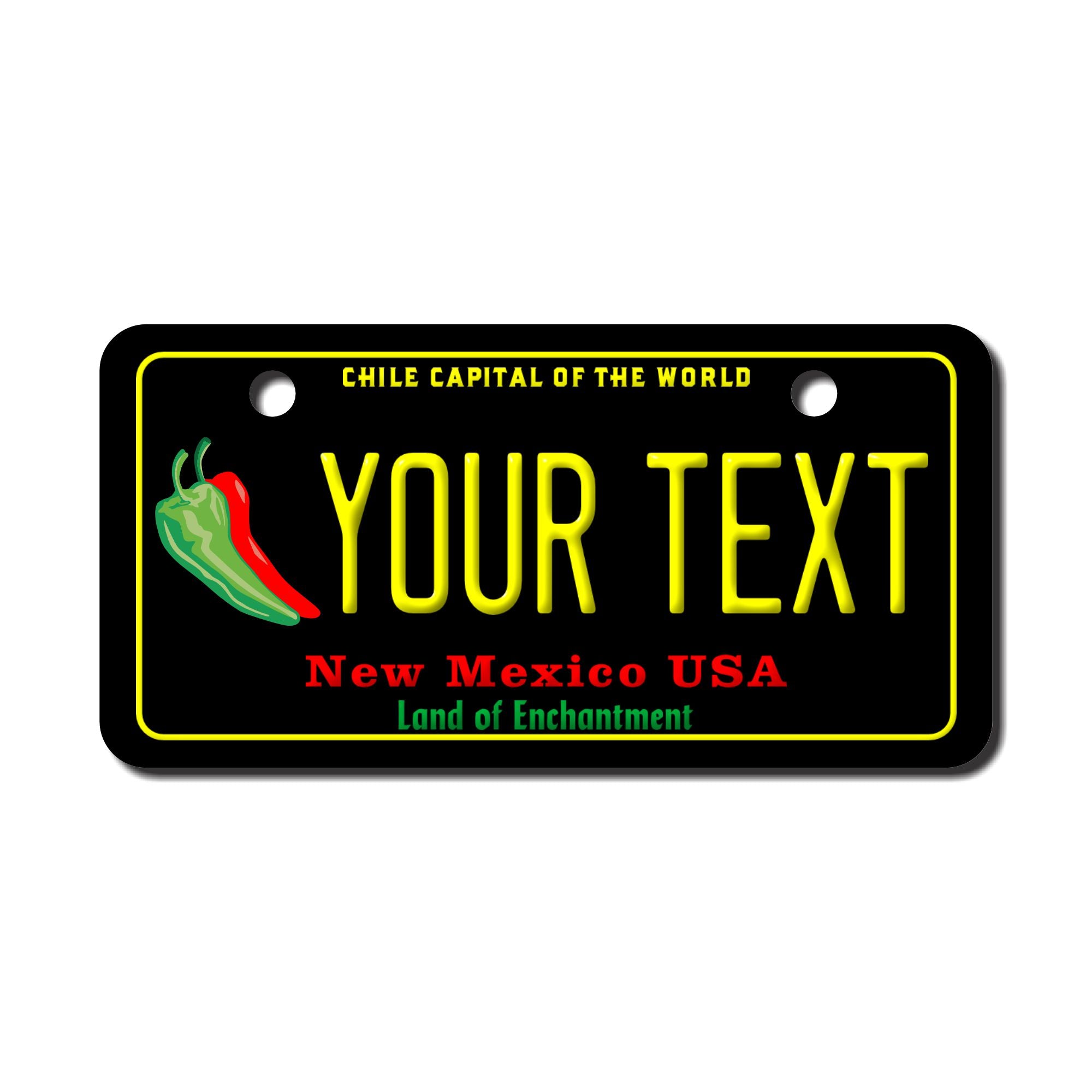 Personalized New Mexico 2" X 4" Aluminum License Plate Version4 Chile Capitol