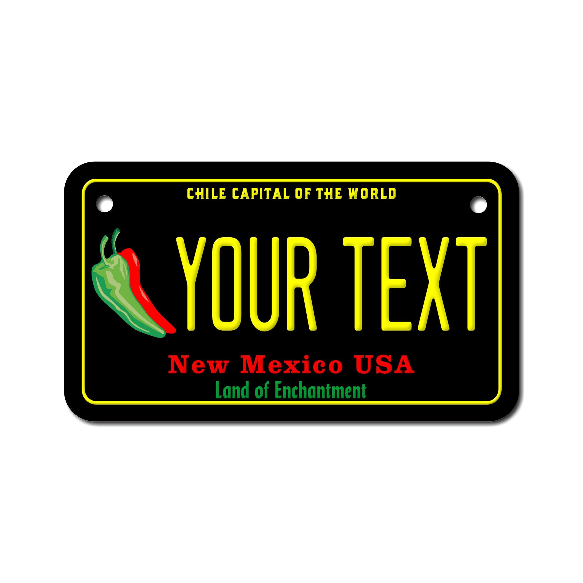 Personalized New Mexico 4" X 7" Aluminum License Plate Version 4 Chile Capitol