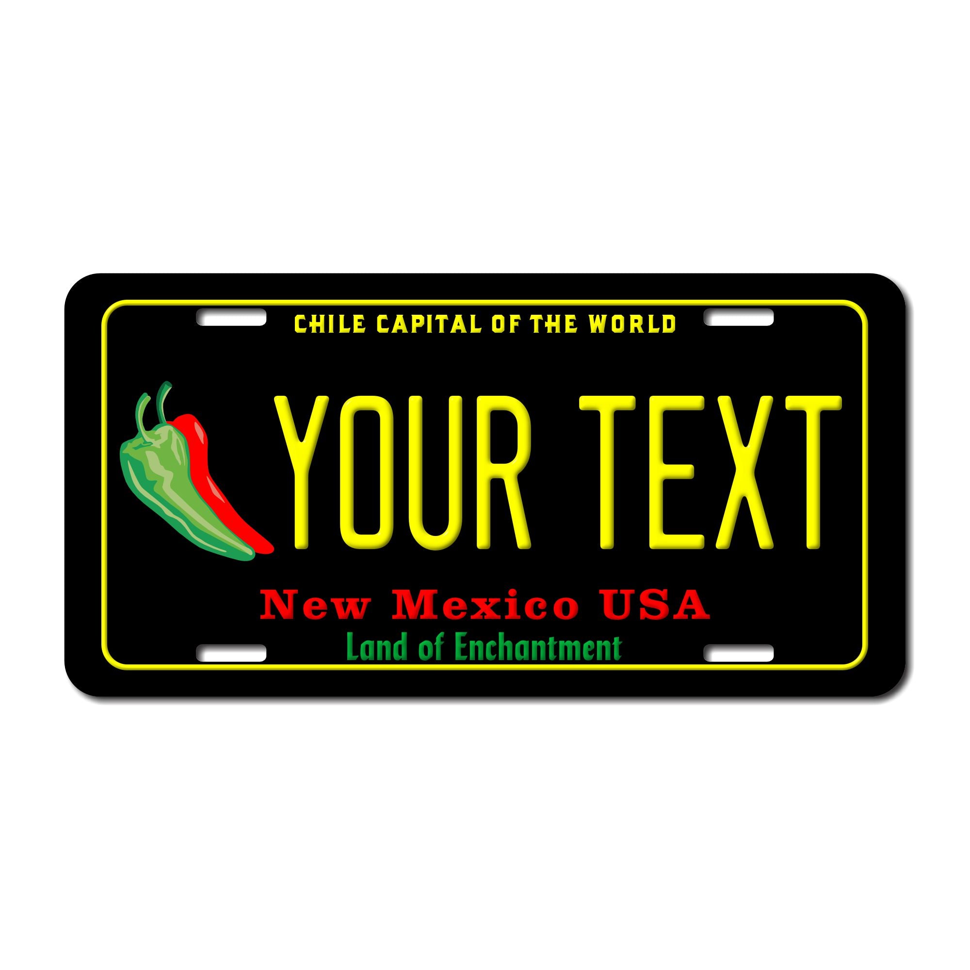 Personalized New Mexico 6" X 12" Aluminum Souvenir License Plate Version 4  Chile Capitol