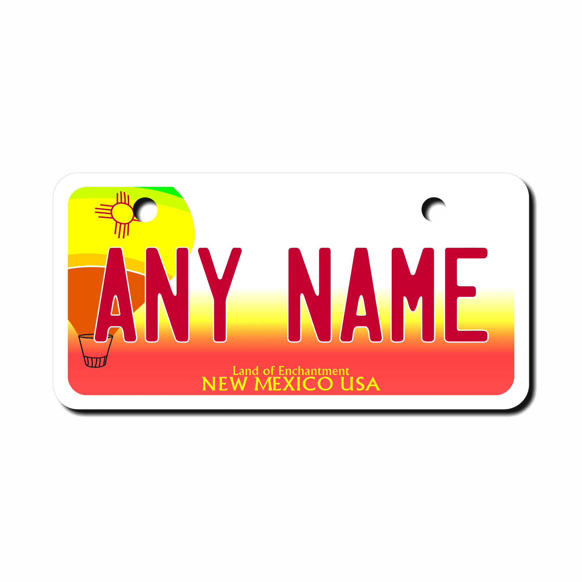 Personalized New Mexico 2" X 4" Aluminum License Plate Version 2