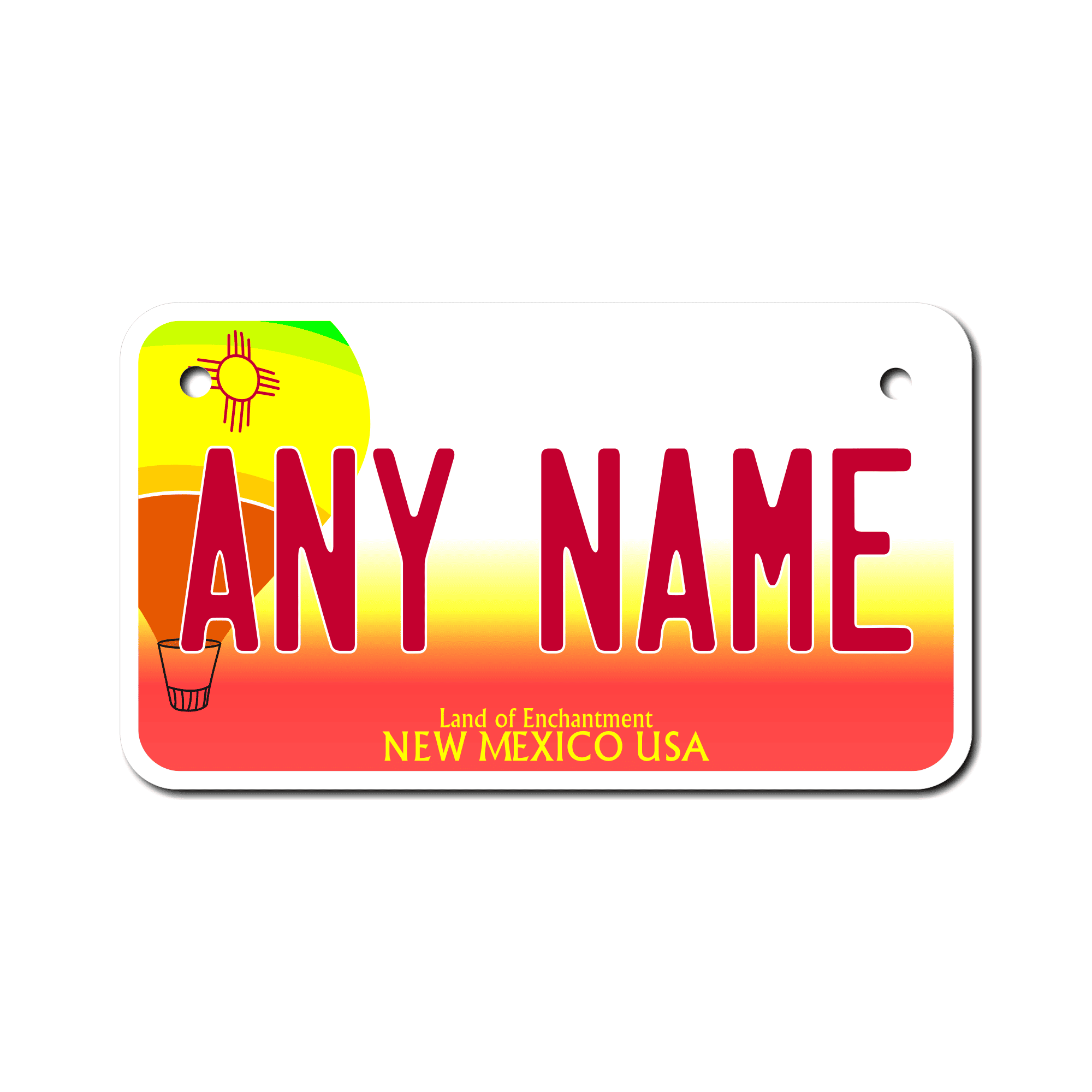 Personalized New Mexico 4" X 7" Aluminum License Plate Version 2