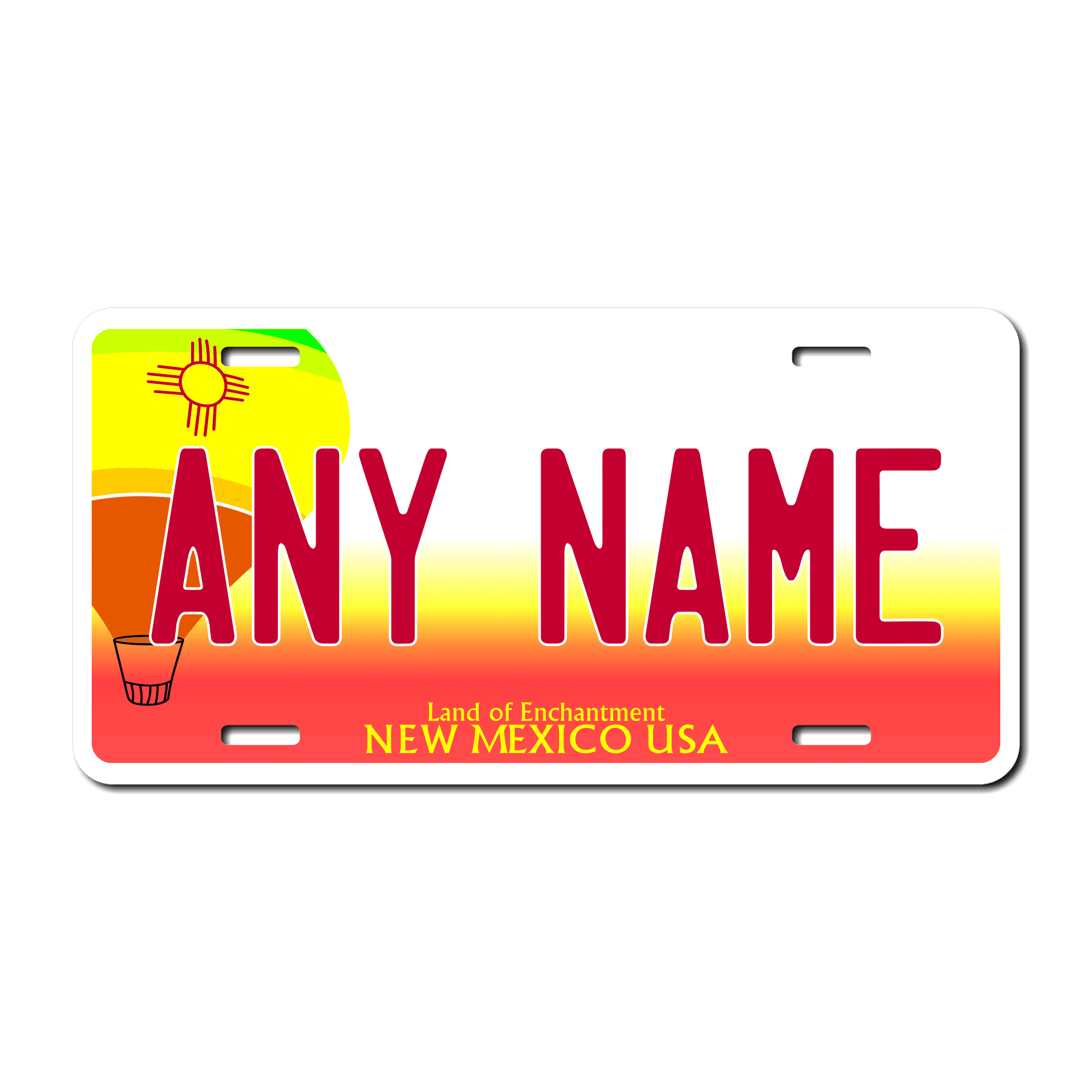 Personalized New Mexico 6" X 12" Aluminum License Plate Version 2