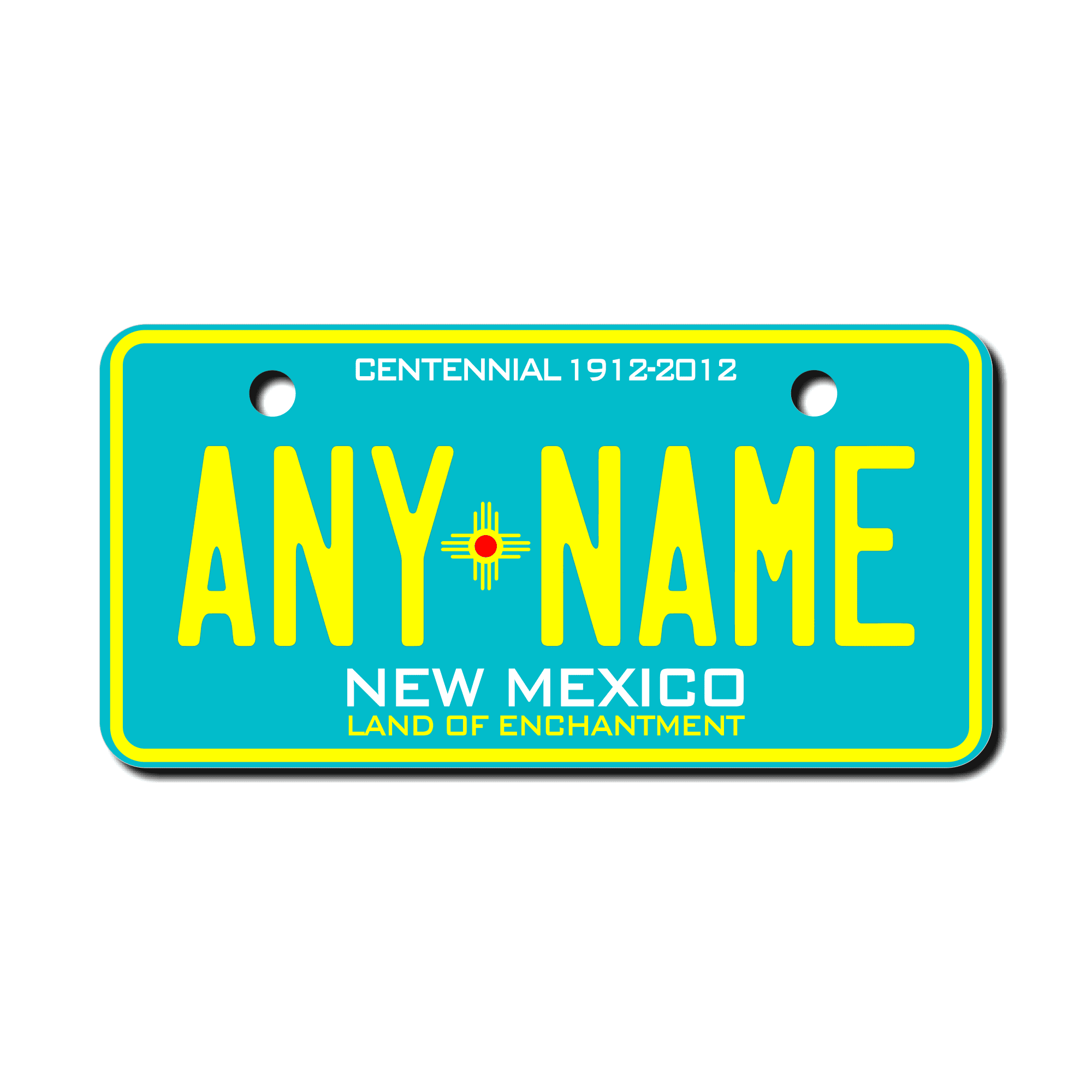 Personalized New Mexico 2" X 4" Aluminum License Plate Version 3