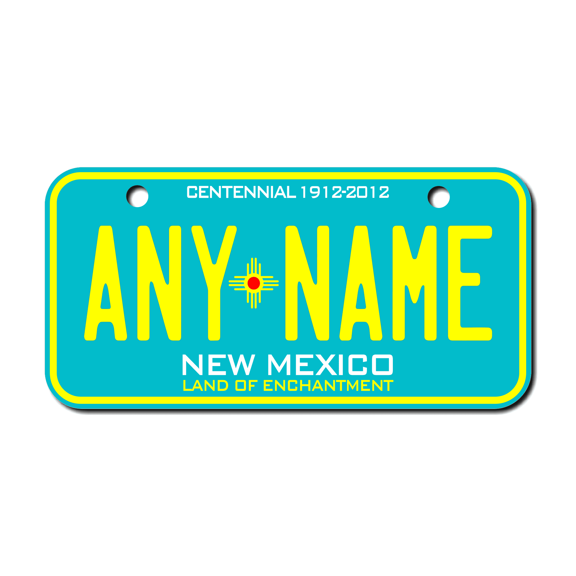 Personalized New Mexico 3" X 6" Aluminum License Plate Version 3
