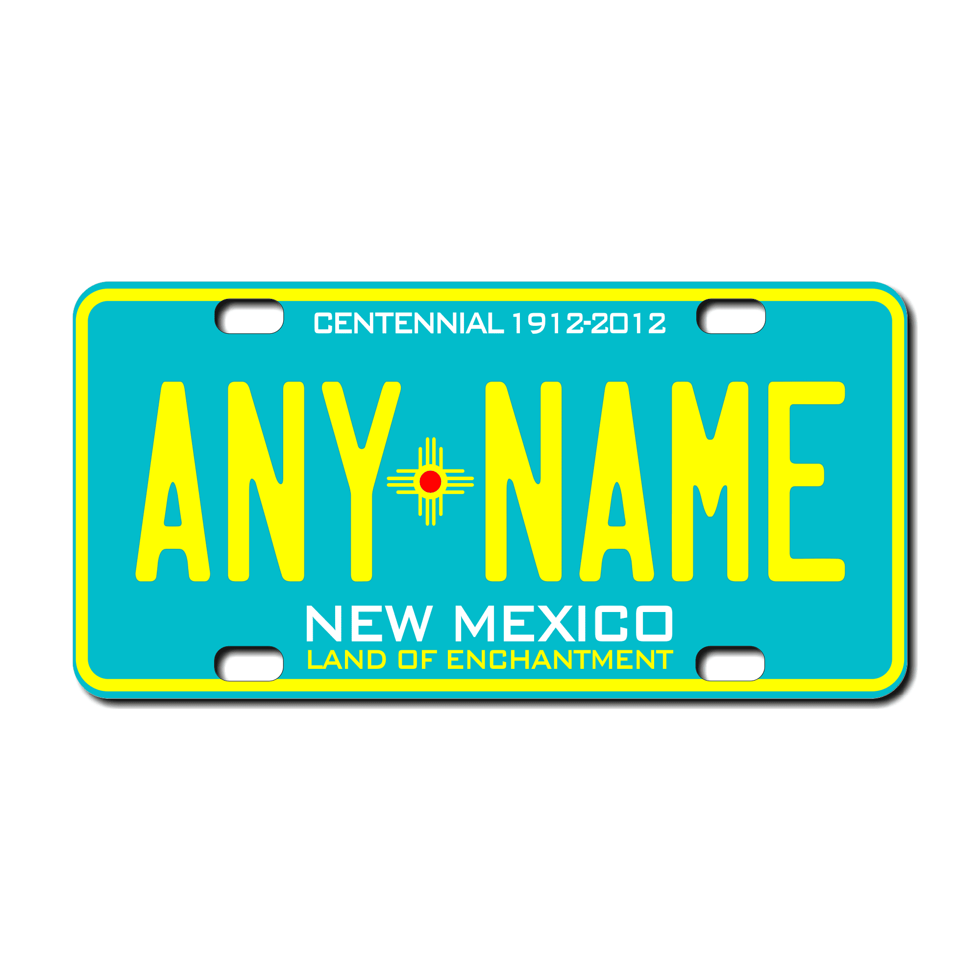 Personalized New Mexico 3" X 6" FRP Plastic License Plate Version 3