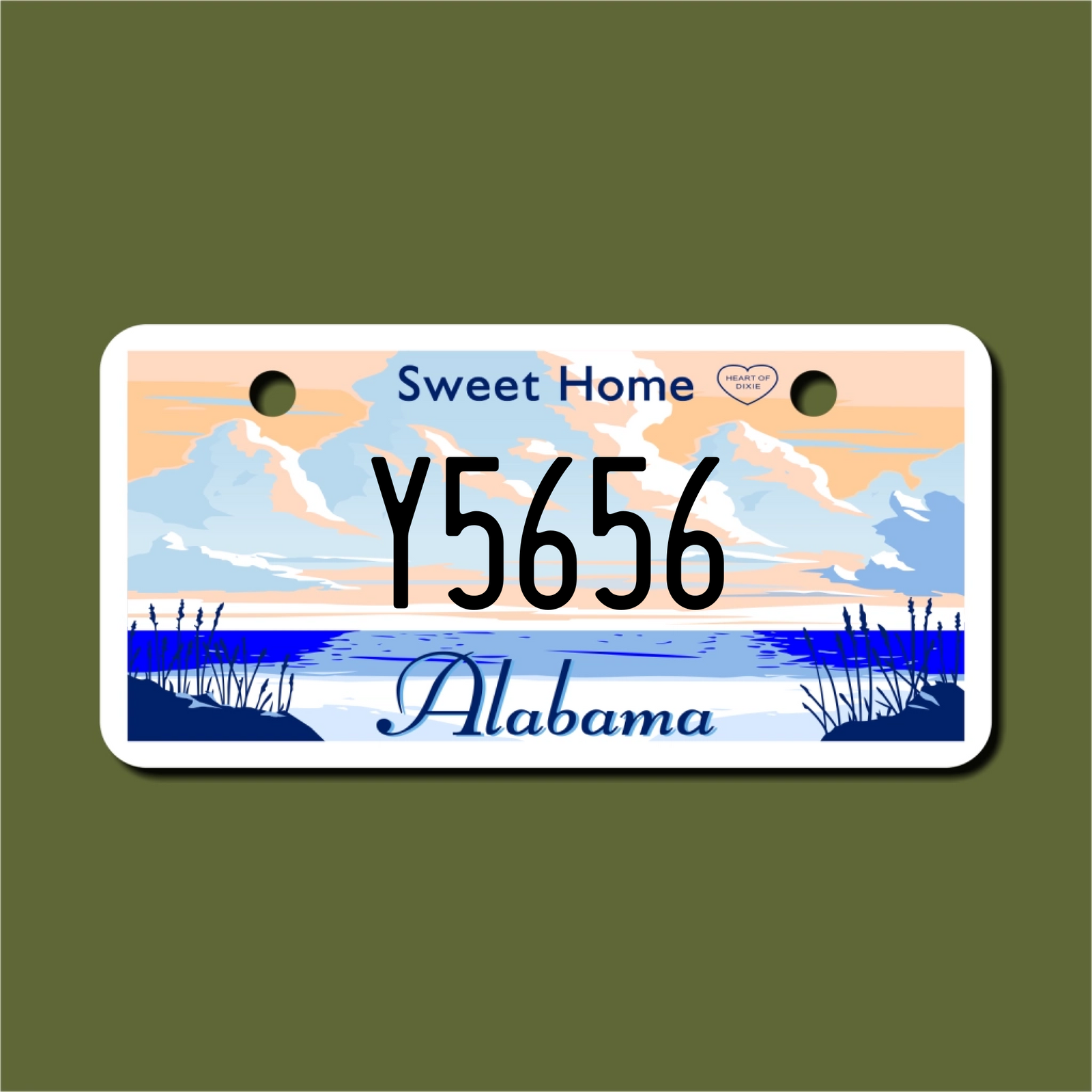 Custom Alabama License Plate by Custom Plate Pros Size 2X4 Aluminum