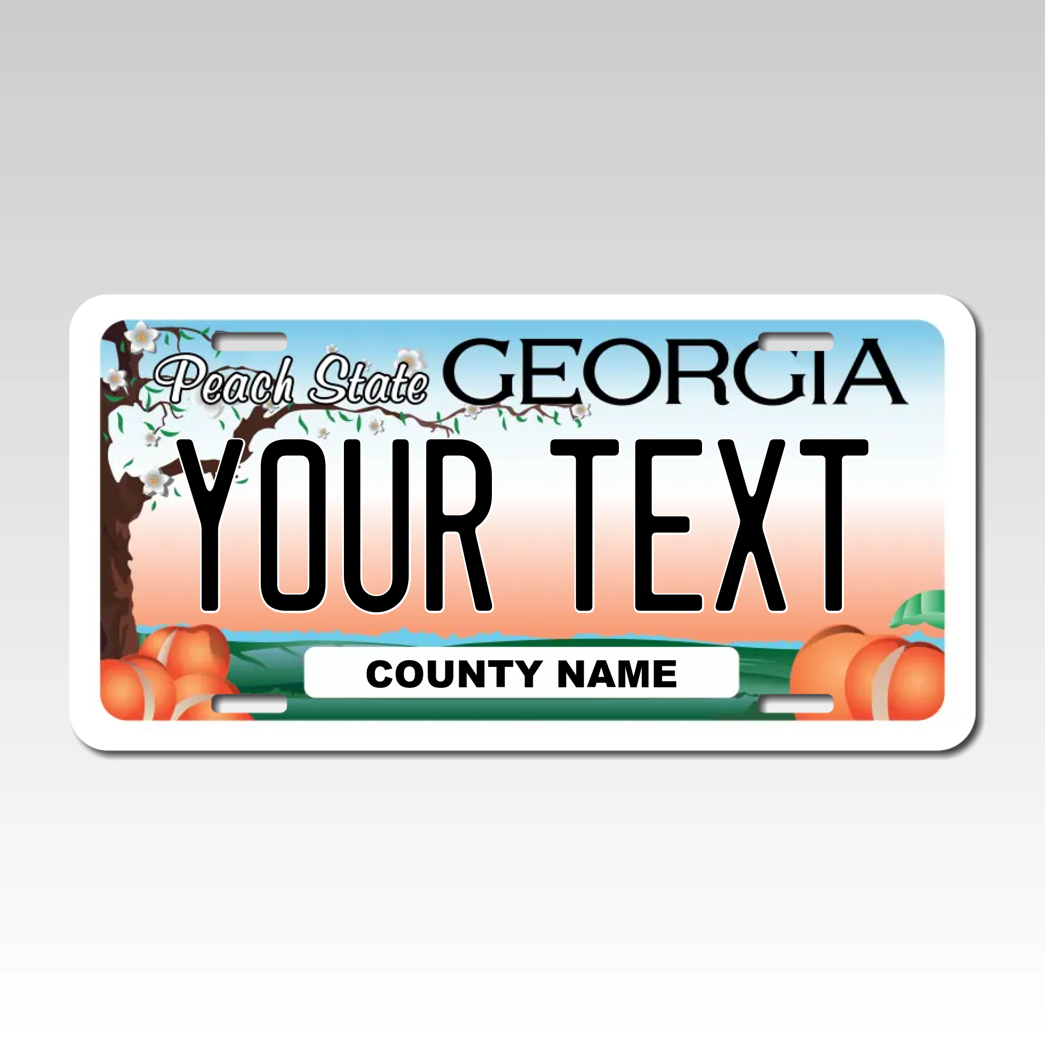 Personalized Georgia 6" X 12" Aluminum License Plate Version 3 Peach State