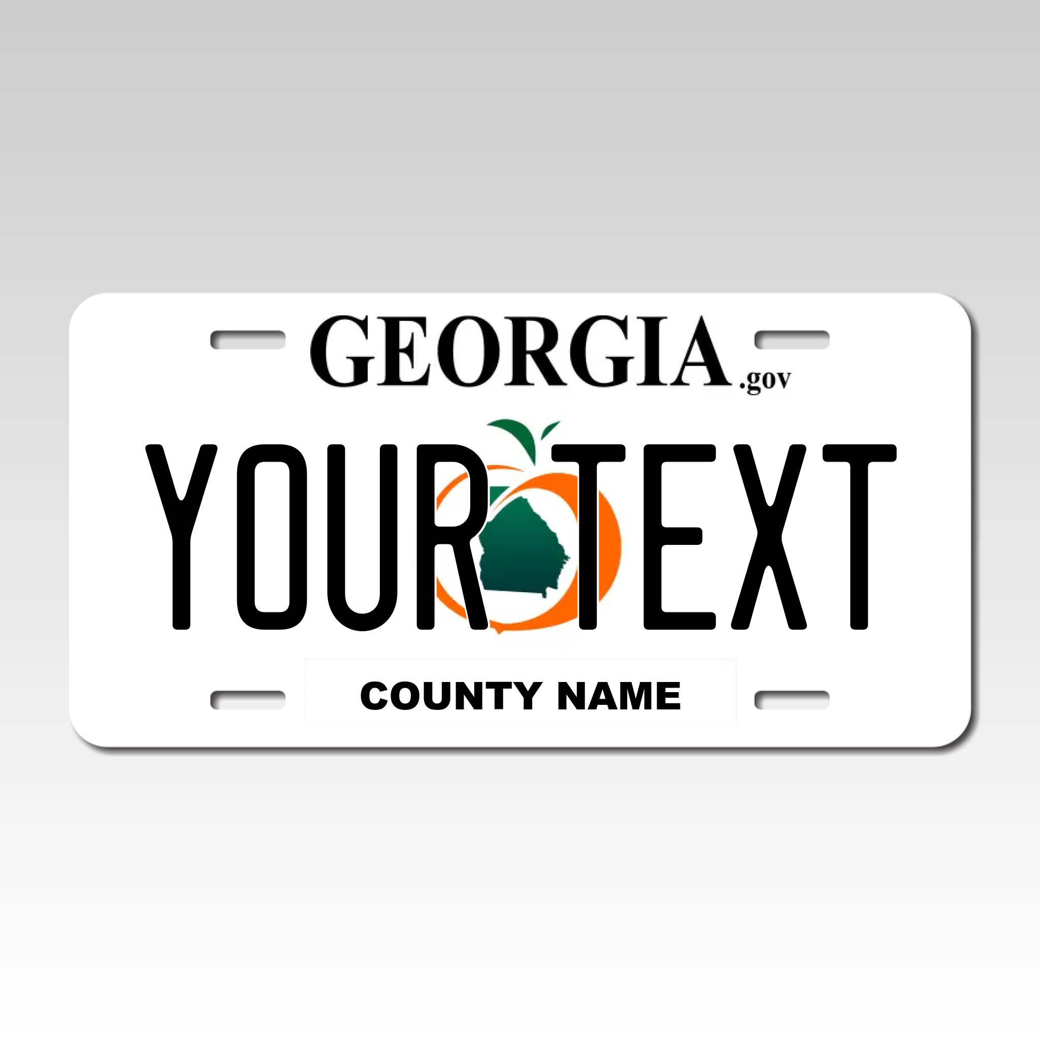 Personalized Georgia 6" X 12" Aluminum Souvenir License Plate (KLP-GA2-6X12)