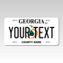 Personalized Georgia 6" X 12" Aluminum Souvenir License Plate (KLP-GA2-6X12)