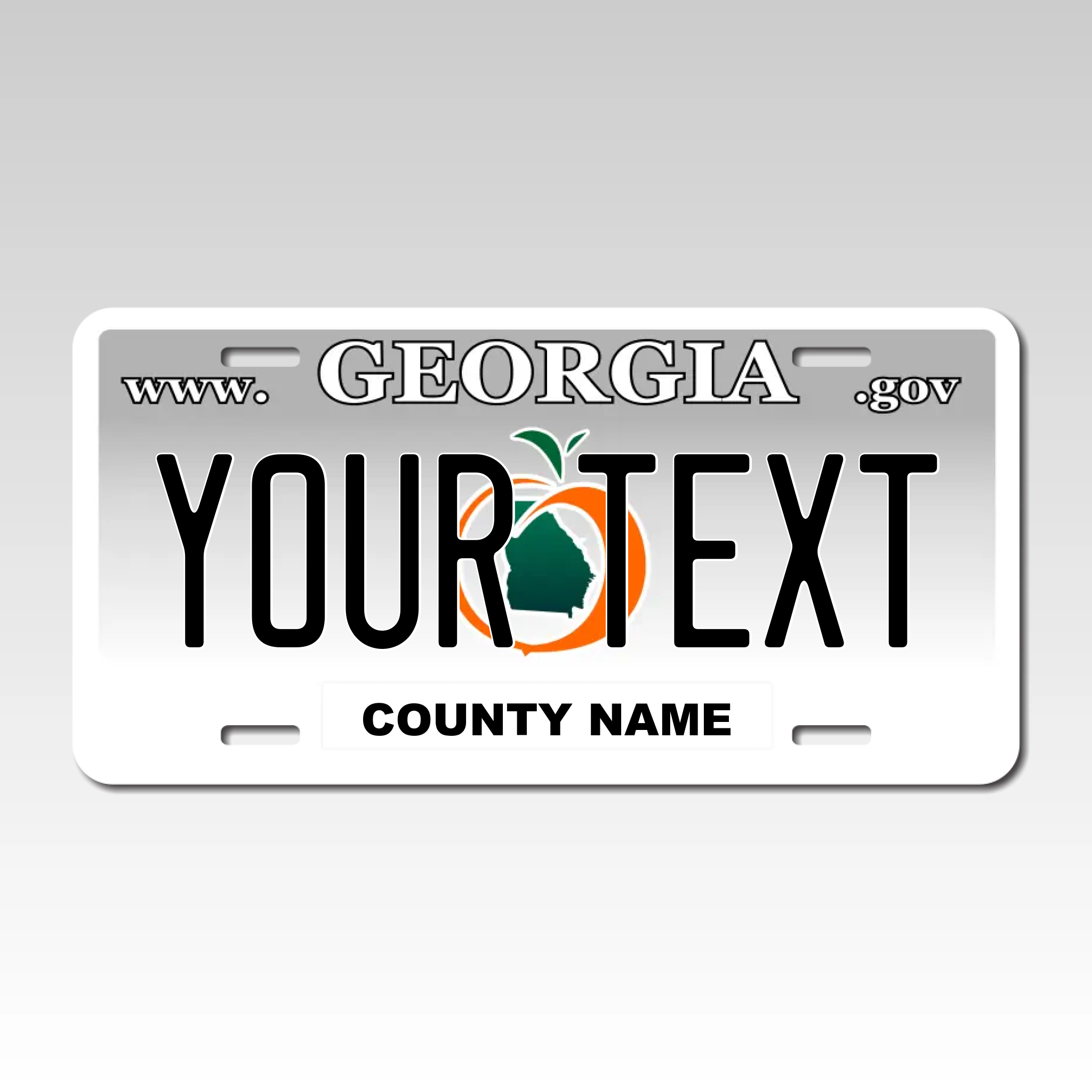 Personalized Georgia 6" X 12" Aluminum License Plate (KLP-GA1-6X12)