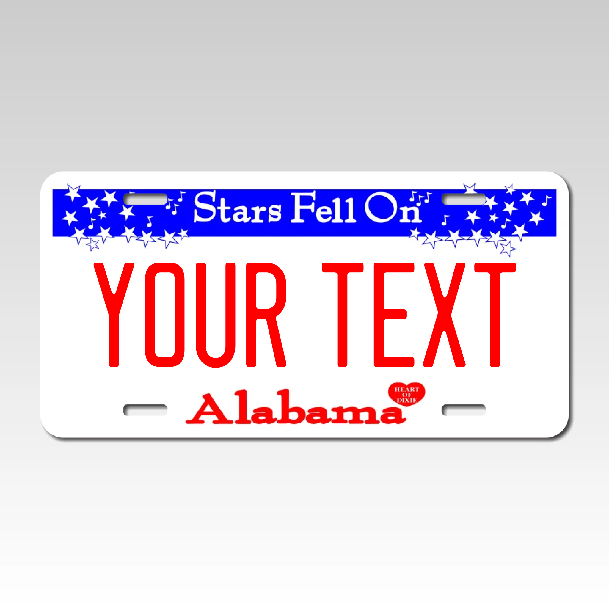 Personalized Alabama 6" X 12" Aluminum License Plate Version 1
