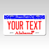 Personalized Alabama 6" X 12" Aluminum Souvenir License Plate Version 1