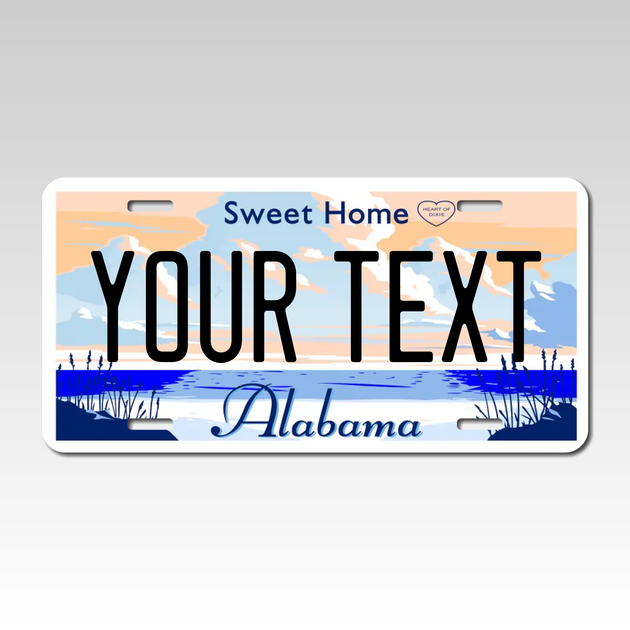 Personalized Alabama 6" X 12" Aluminum License Plate Version 2