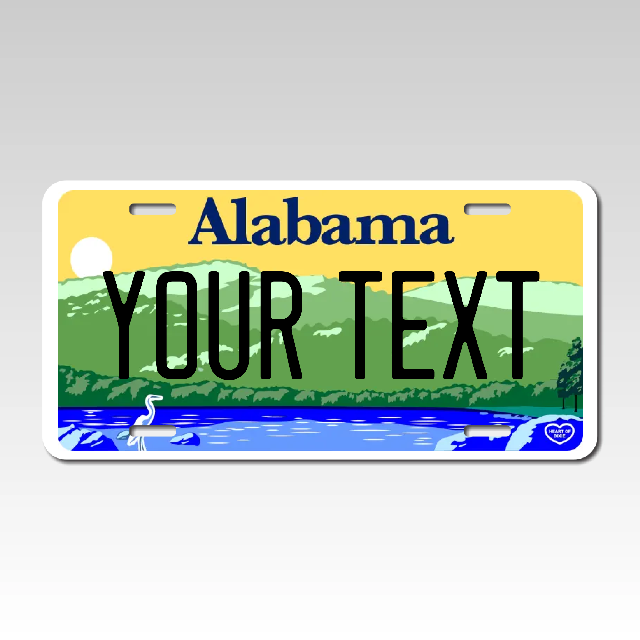 Personalized Alabama 6" X 12" Aluminum License Plate Version 3