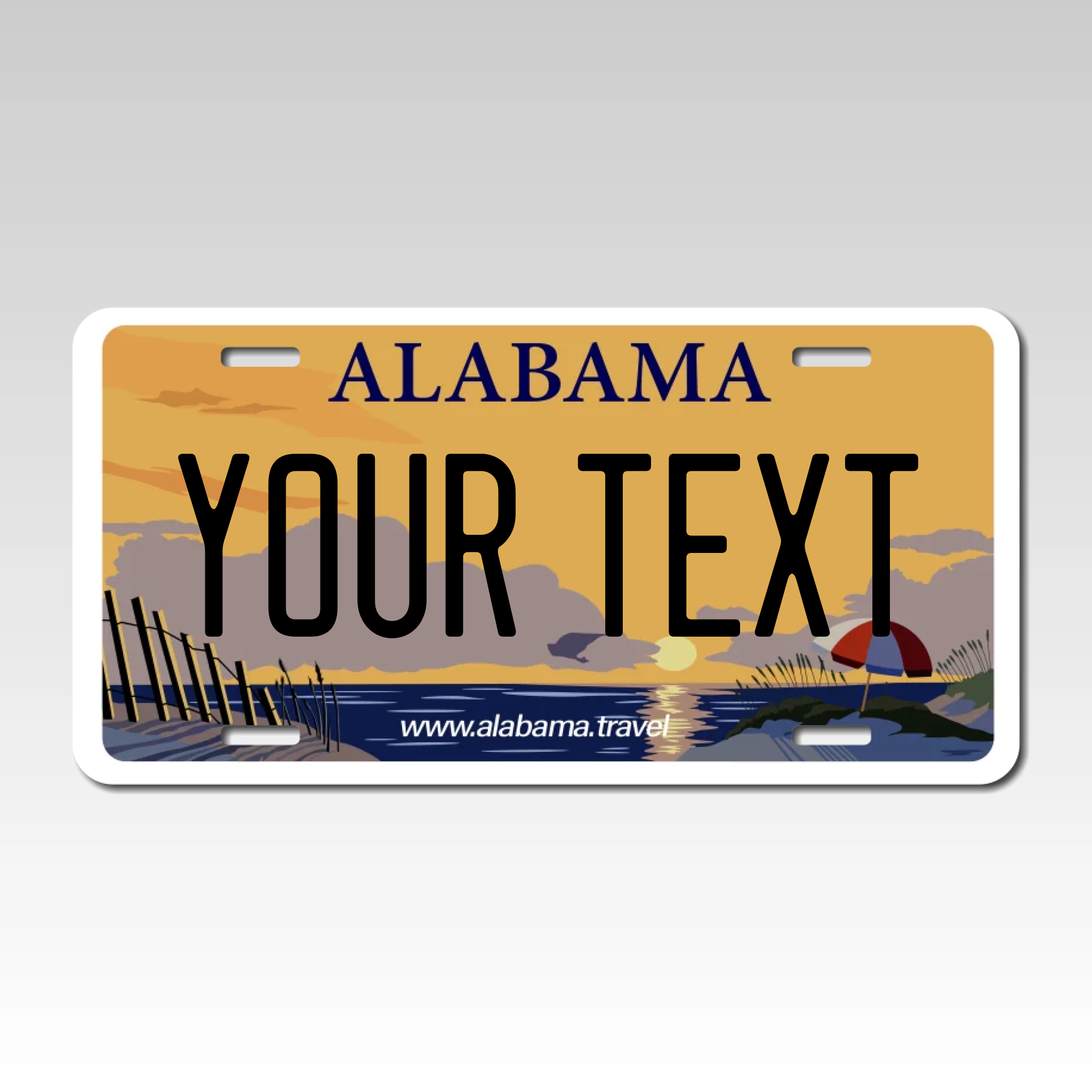 Personalized Alabama 6" X 12" Aluminum License Plate Version 4