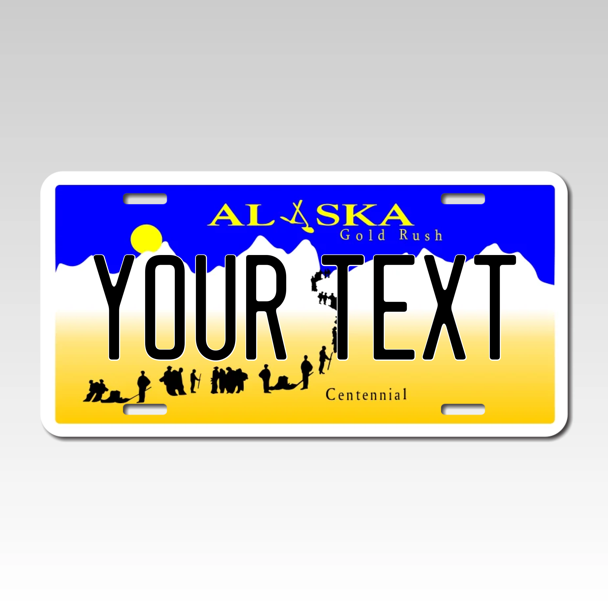 Personalized Alaska 6" X 12" Aluminum License Plate Version 1