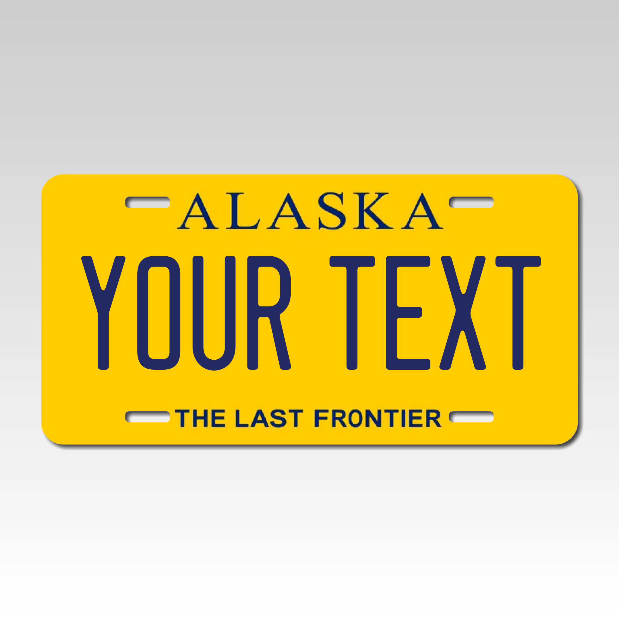 Personalized Alaska 6" X 12" Aluminum License Plate Version 2