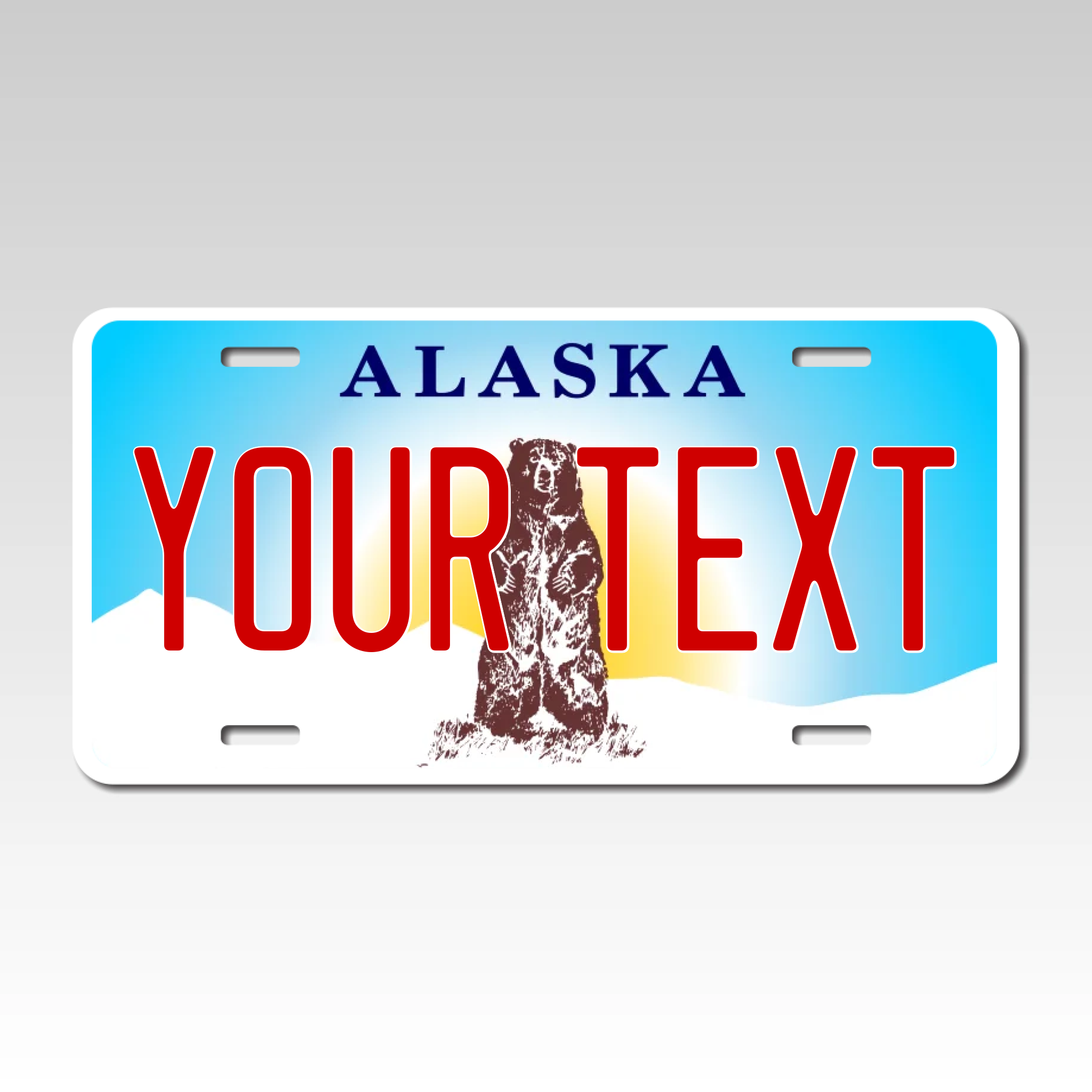 Personalized Alaska 6" X 12" Aluminum License Plate Version 3