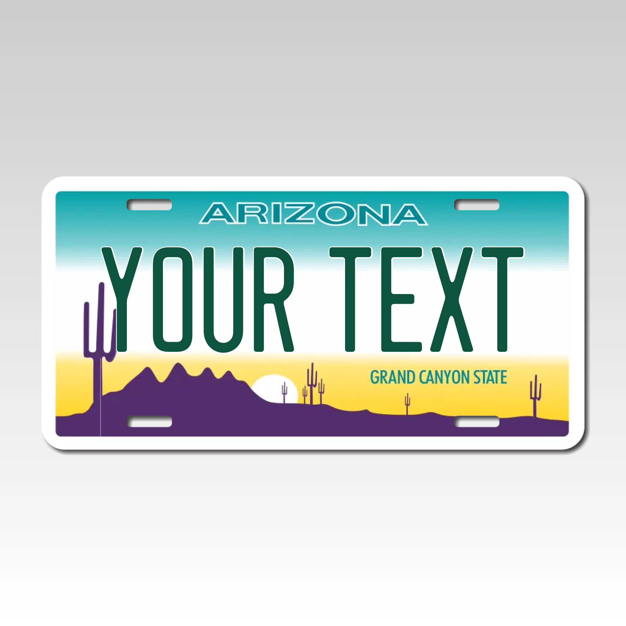 Personalized Arizona 6" X 12" Aluminum License Plate Version 1