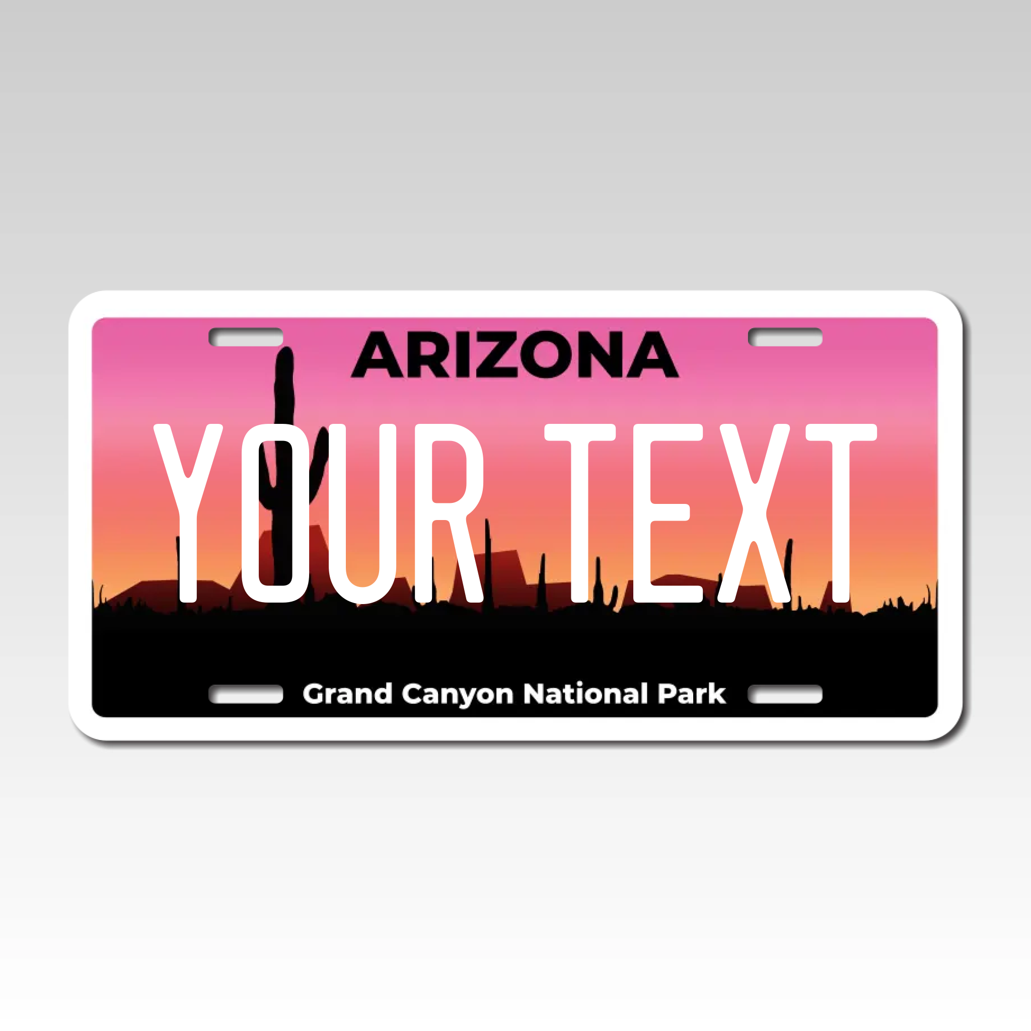 Personalized Arizona 6" X 12" Aluminum License Plate Version 3 Grand Canyon National Park