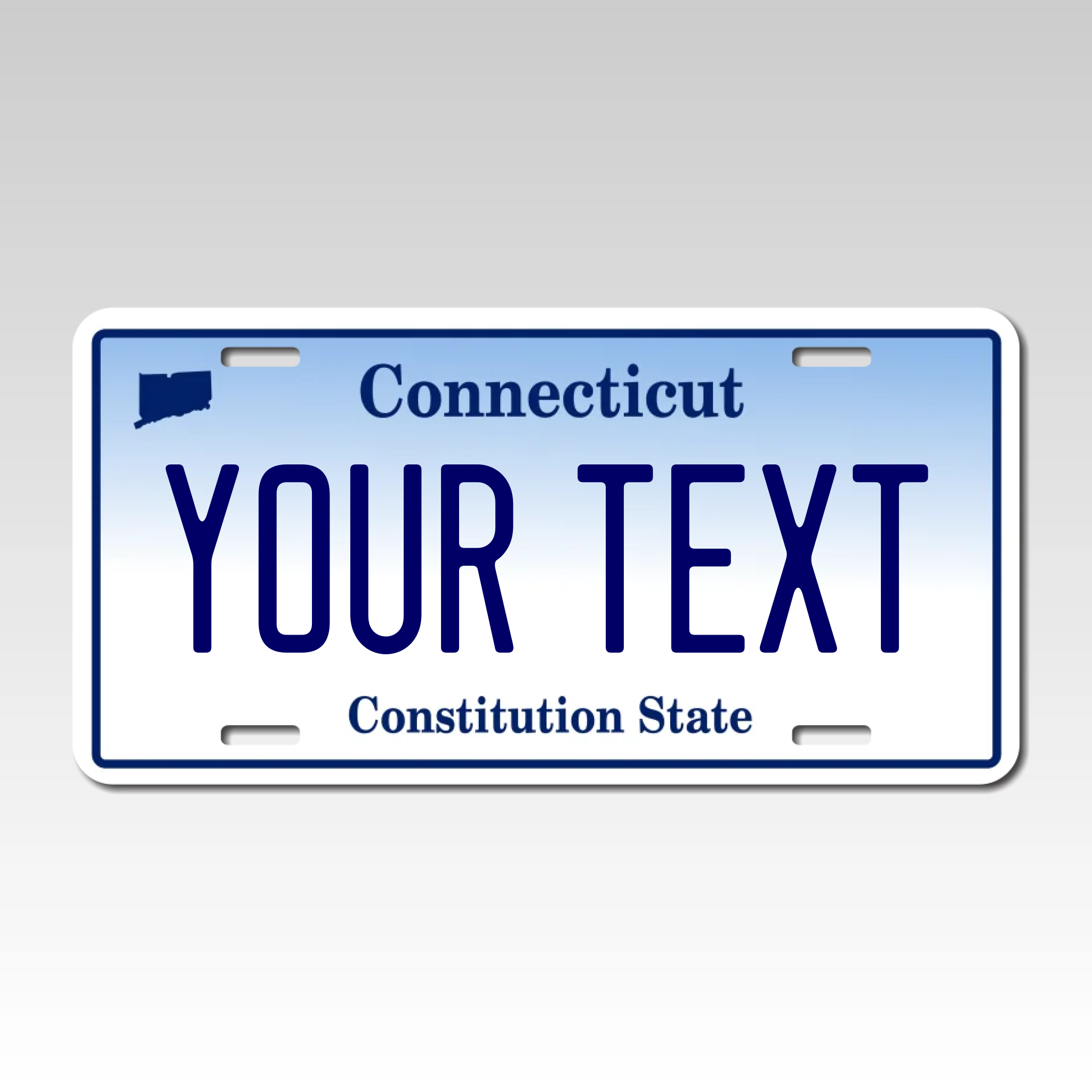 Personalized Connecticut 6" X 12" Aluminum License Plate Version 1
