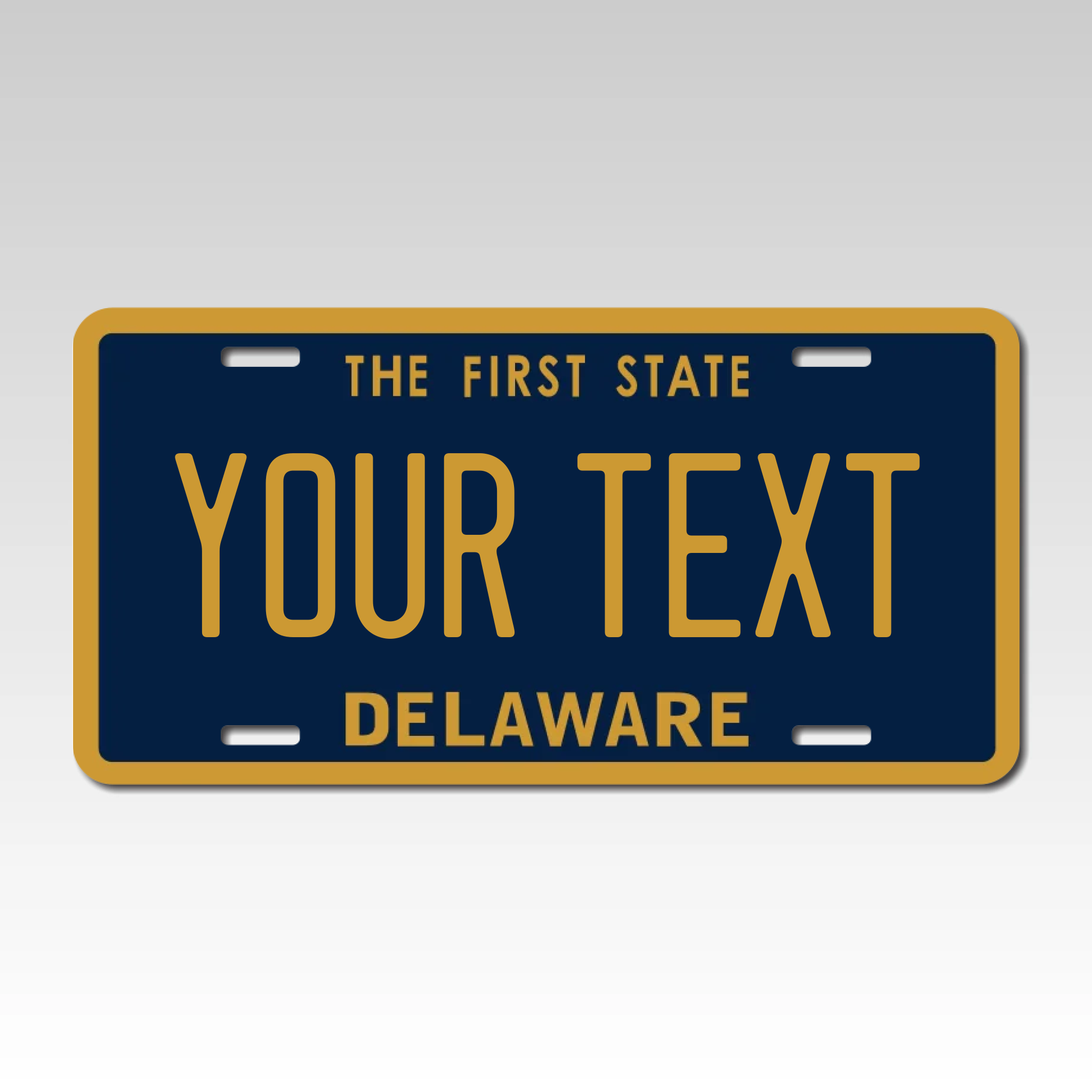 Personalized Delaware 6" X 12" Aluminum License Plate Version 1