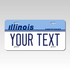 Personalized Illinois 6" X 12" Aluminum Souvenir License Plate Version 1