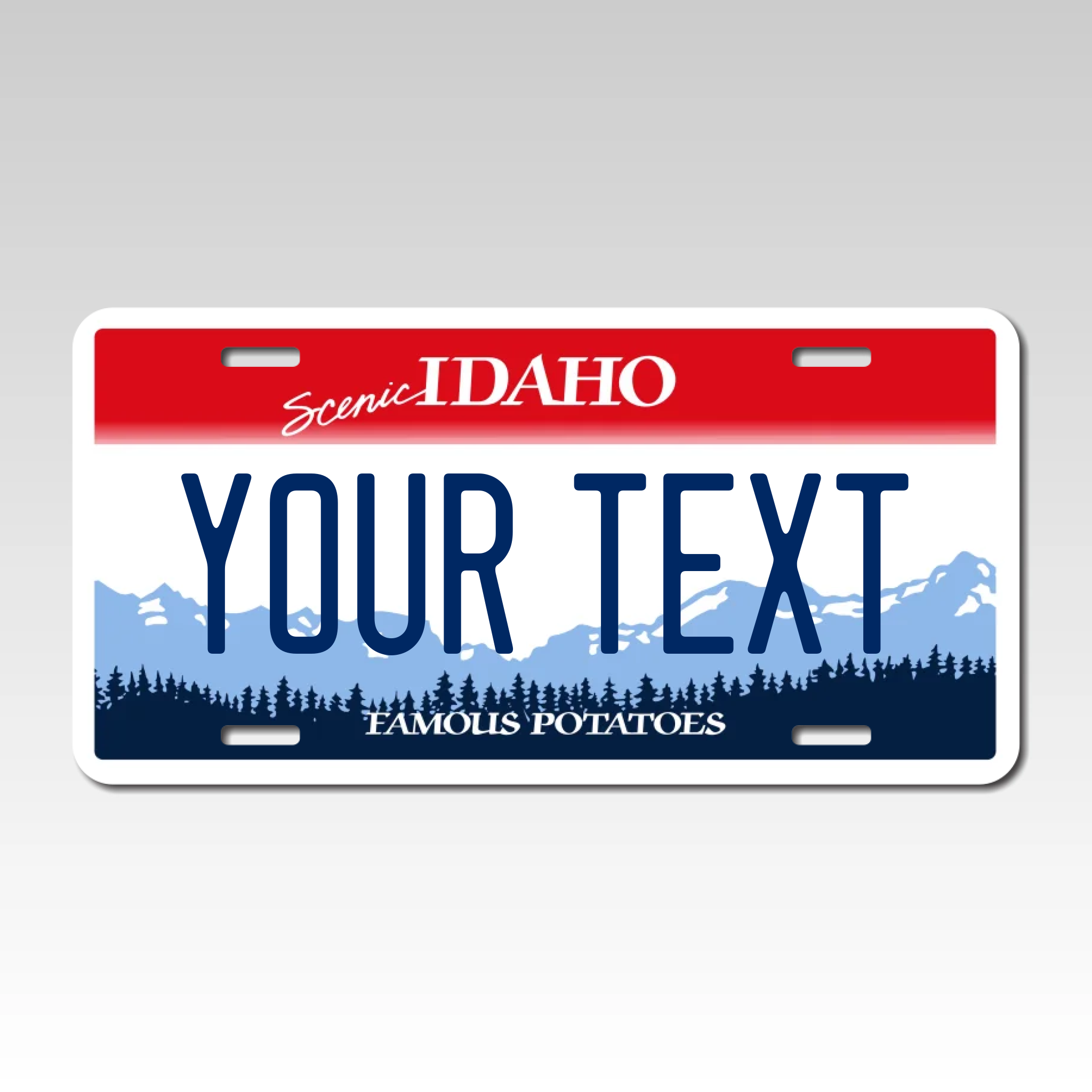 Personalized Idaho 6" X 12" Aluminum License Plate Version 1