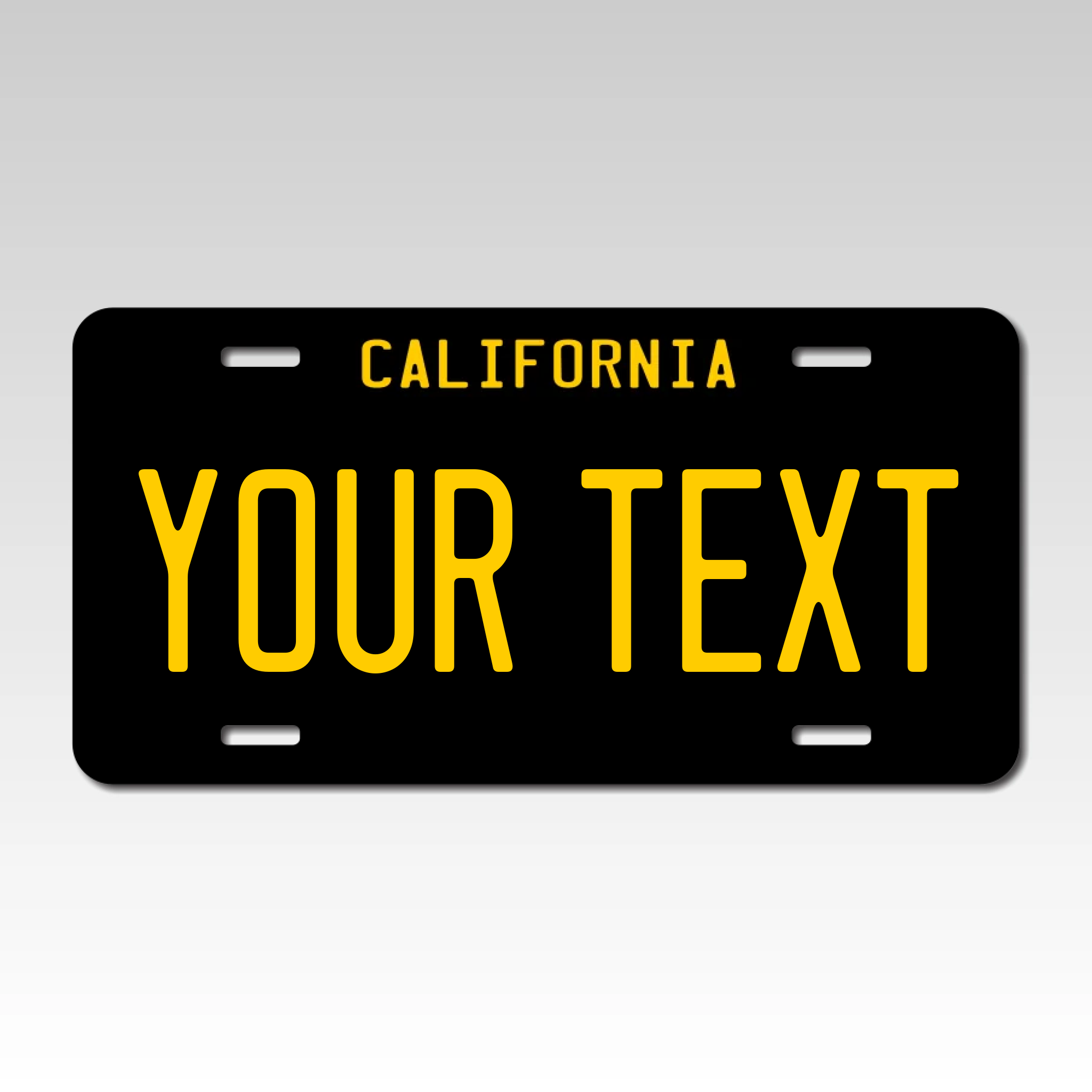 Personalized California 6" X 12" Aluminum License Plate - Black Full Size