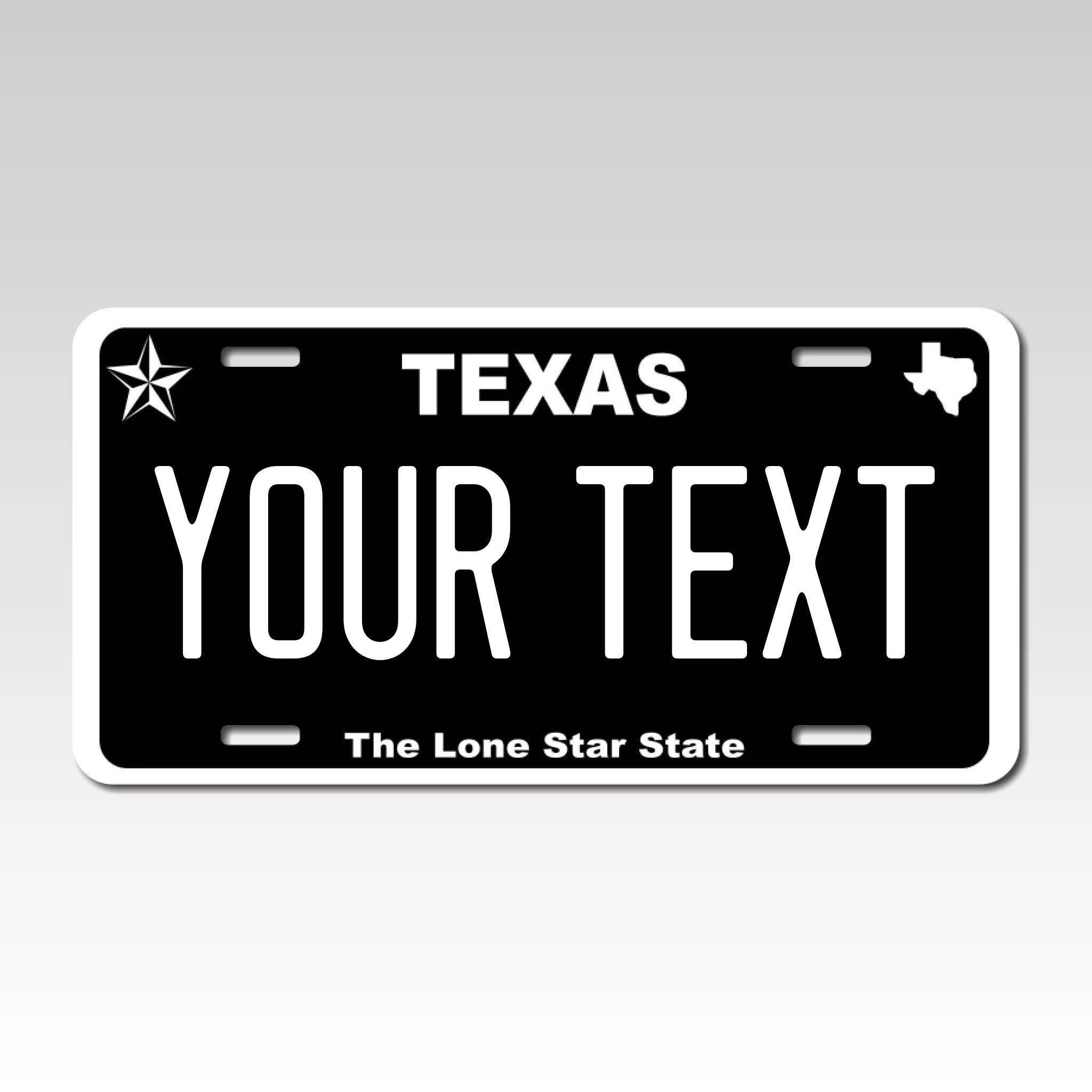 Personalized Texas 6" X 12" Aluminum License Plate Version 5