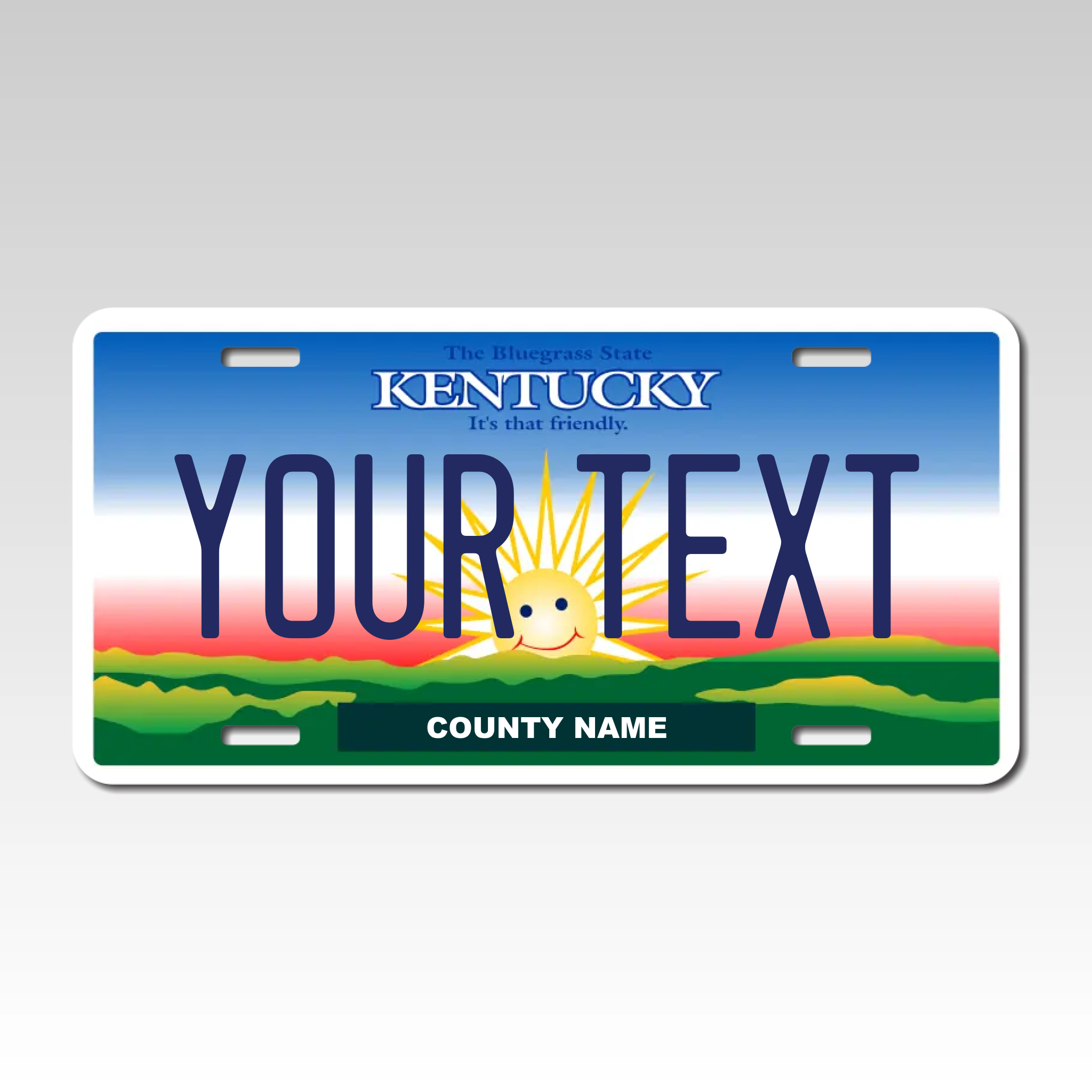 Personalized Kentucky 6" X 12" Aluminum Souvenir License Plate