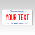 Personalized Massachusetts 6" X 12" Aluminum Souvenir License Plate Version 1