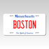 Personalized Massachusetts 6" X 12" Aluminum Souvenir License Plate Version 1