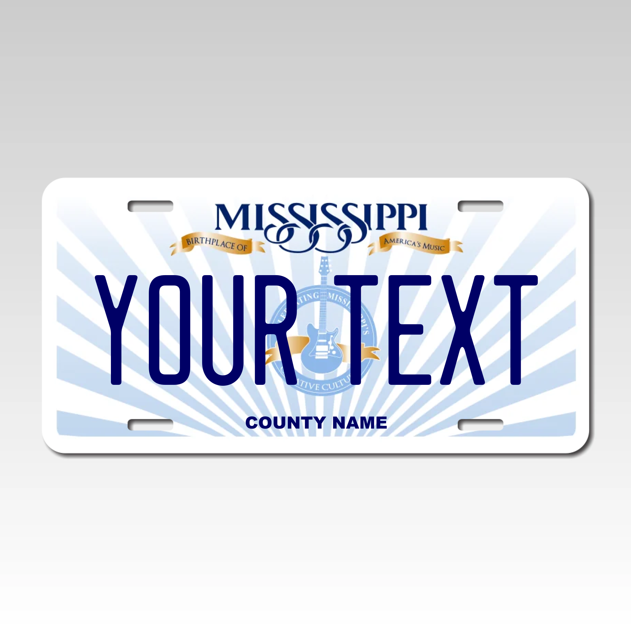 Personalized Mississippi 6" X 12" Aluminum License Plate