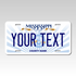 Personalized Mississippi 6" X 12" Aluminum Souvenir License Plate