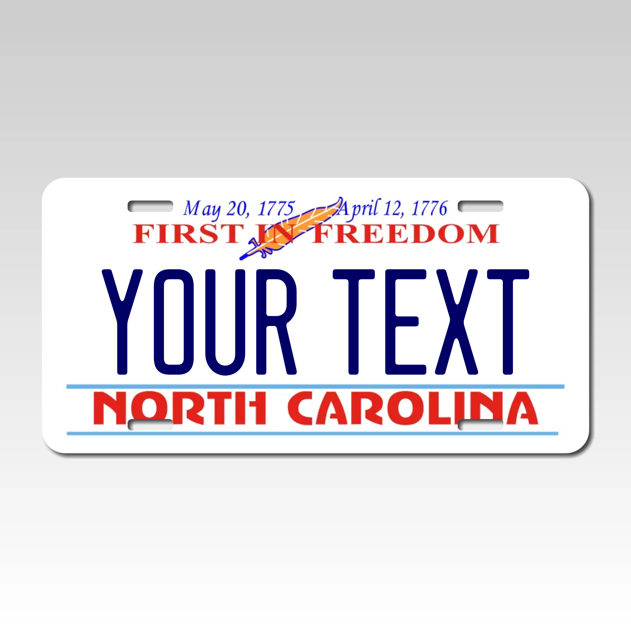 Personalized North Carolina 6" X 12" Aluminum License Plate Version 2