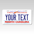 Personalized North Carolina 6" X 12" Aluminum Souvenir License Plate Version 2