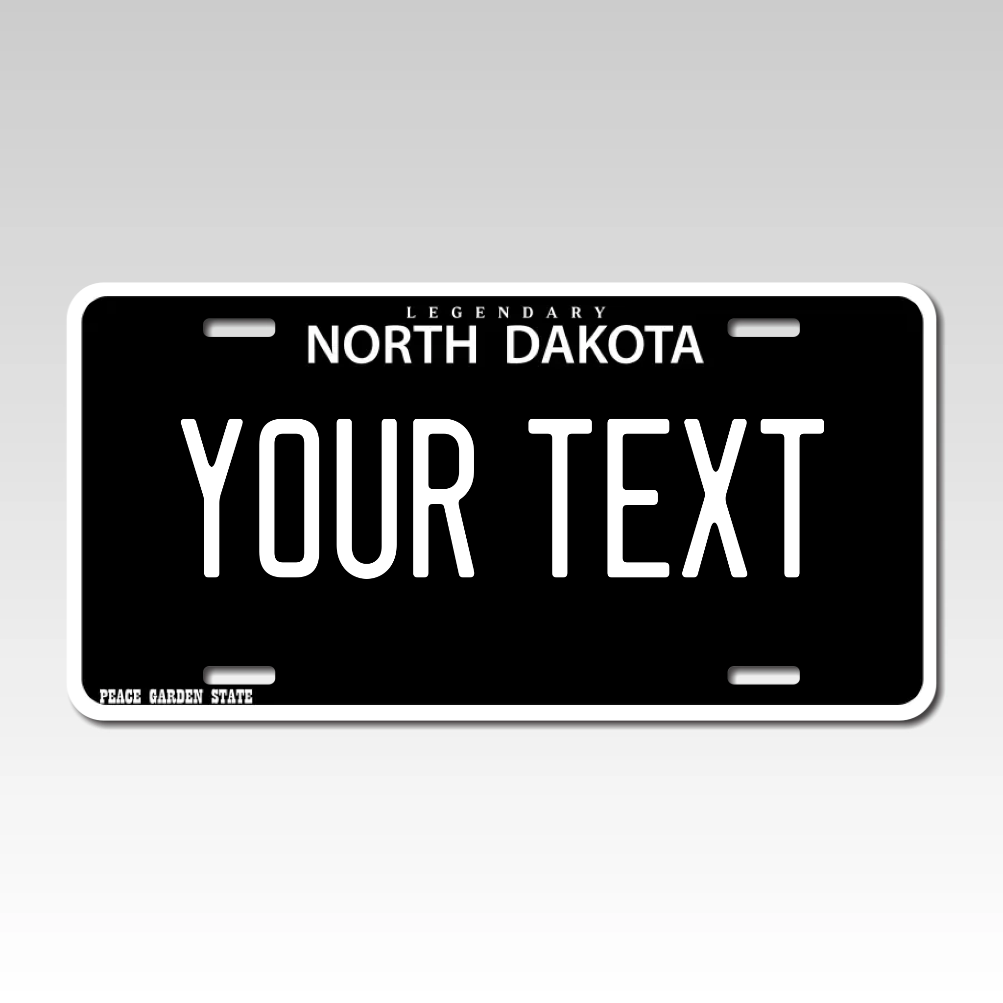 Personalized North Dakota 6" X 12" Full Size Aluminum Souvenir License Plate Version 3 Black Out 2025