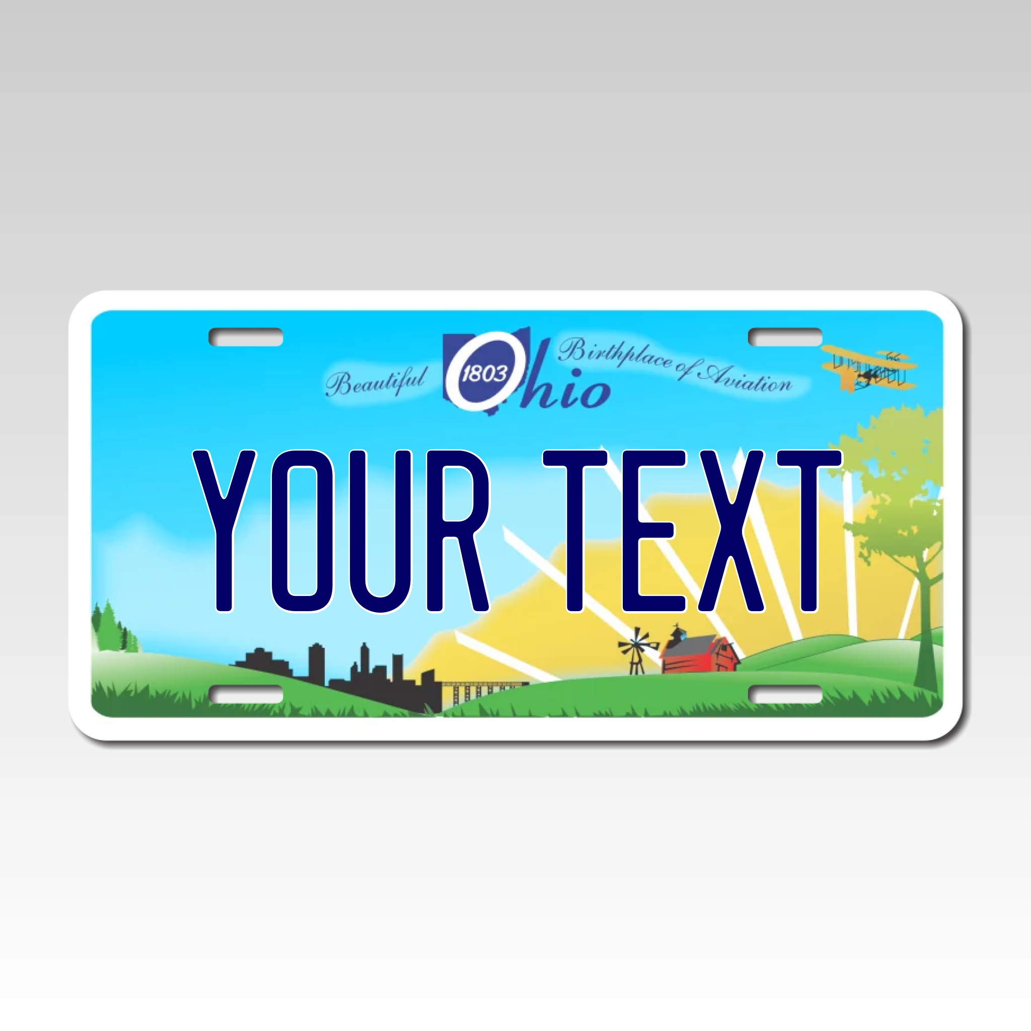 Personalized Ohio 6" X 12" Aluminum Souvenir License Plate Version 2
