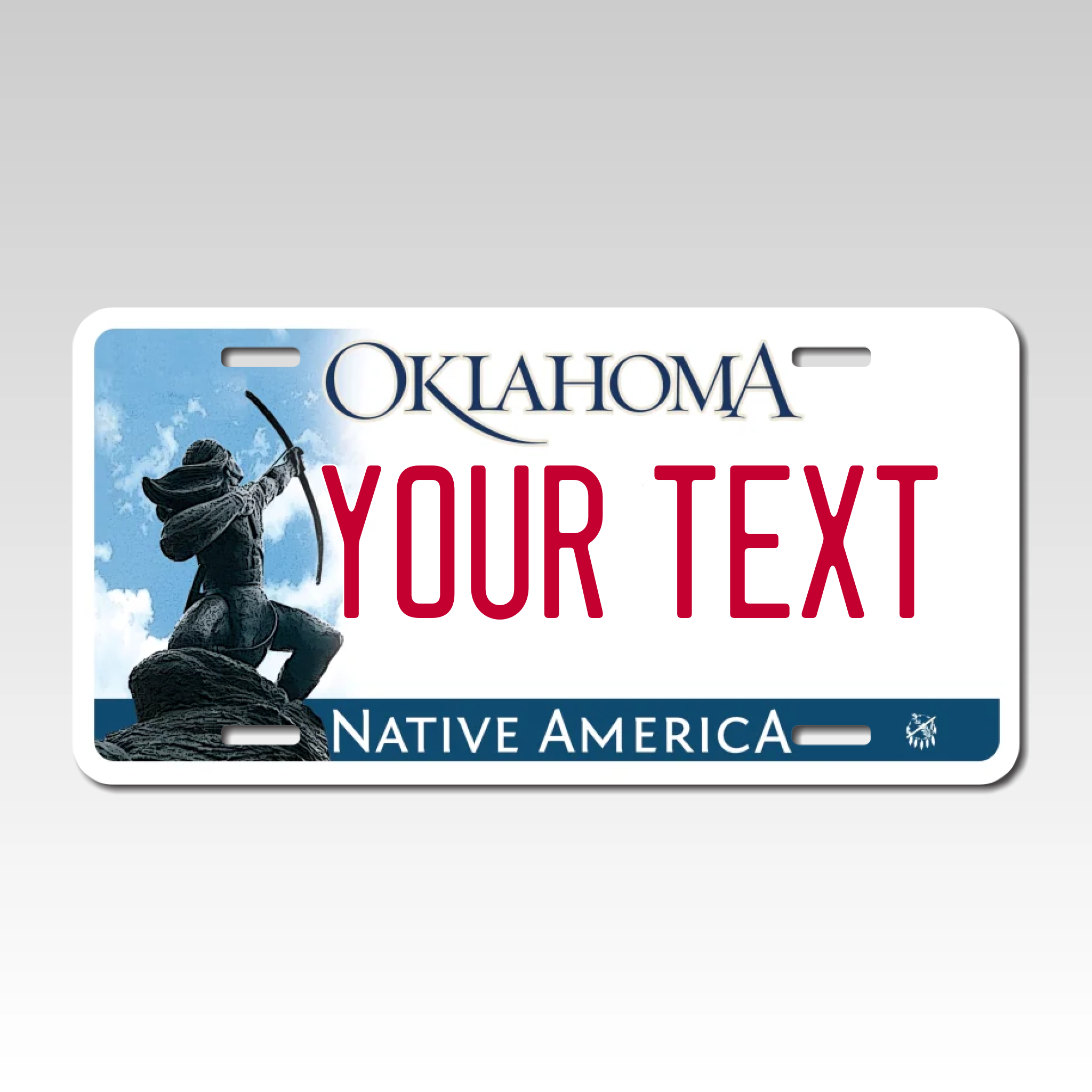 Personalized Oklahoma 6" X 12" Aluminum Souvenir License Plate Version 2