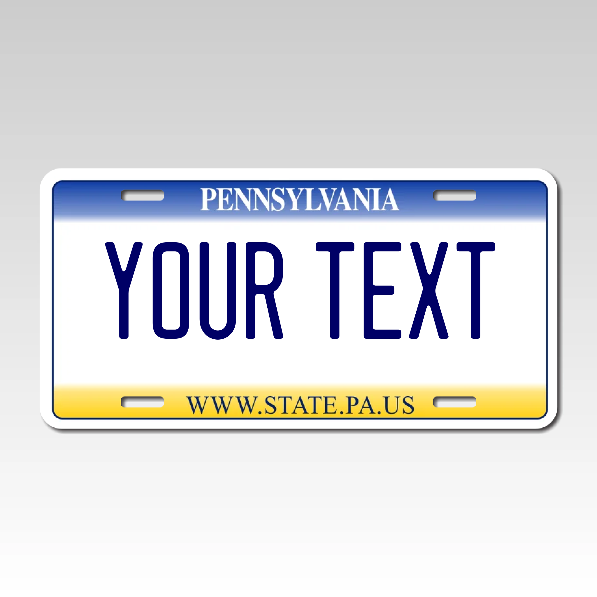 Personalized Pennsylvania 6" X 12" Aluminum License Plate Version 1