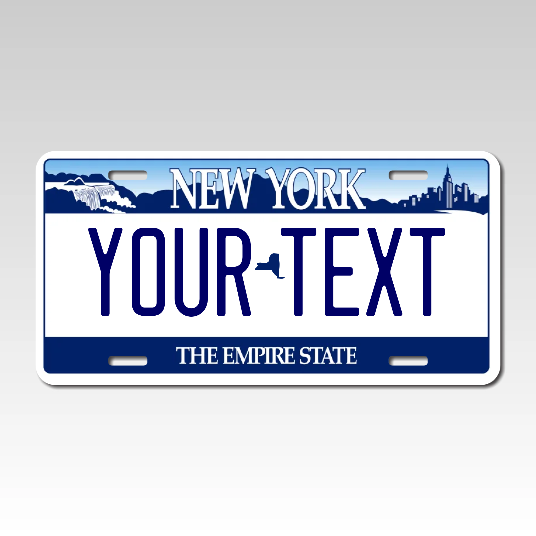 Personalized New York 6" X 12" Aluminum Souvenir License Plate Version 1