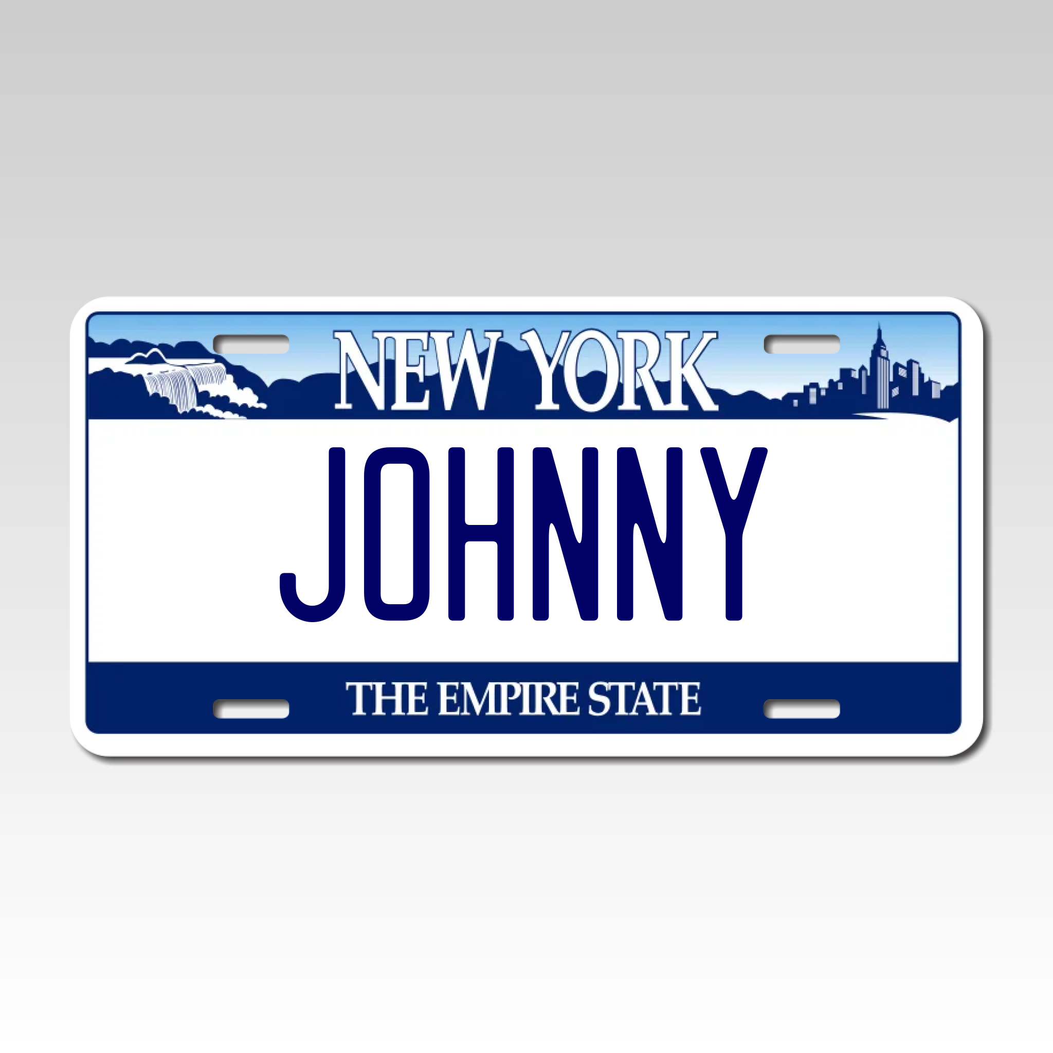 Personalized New York 6" X 12" Aluminum Souvenir License Plate Version 1