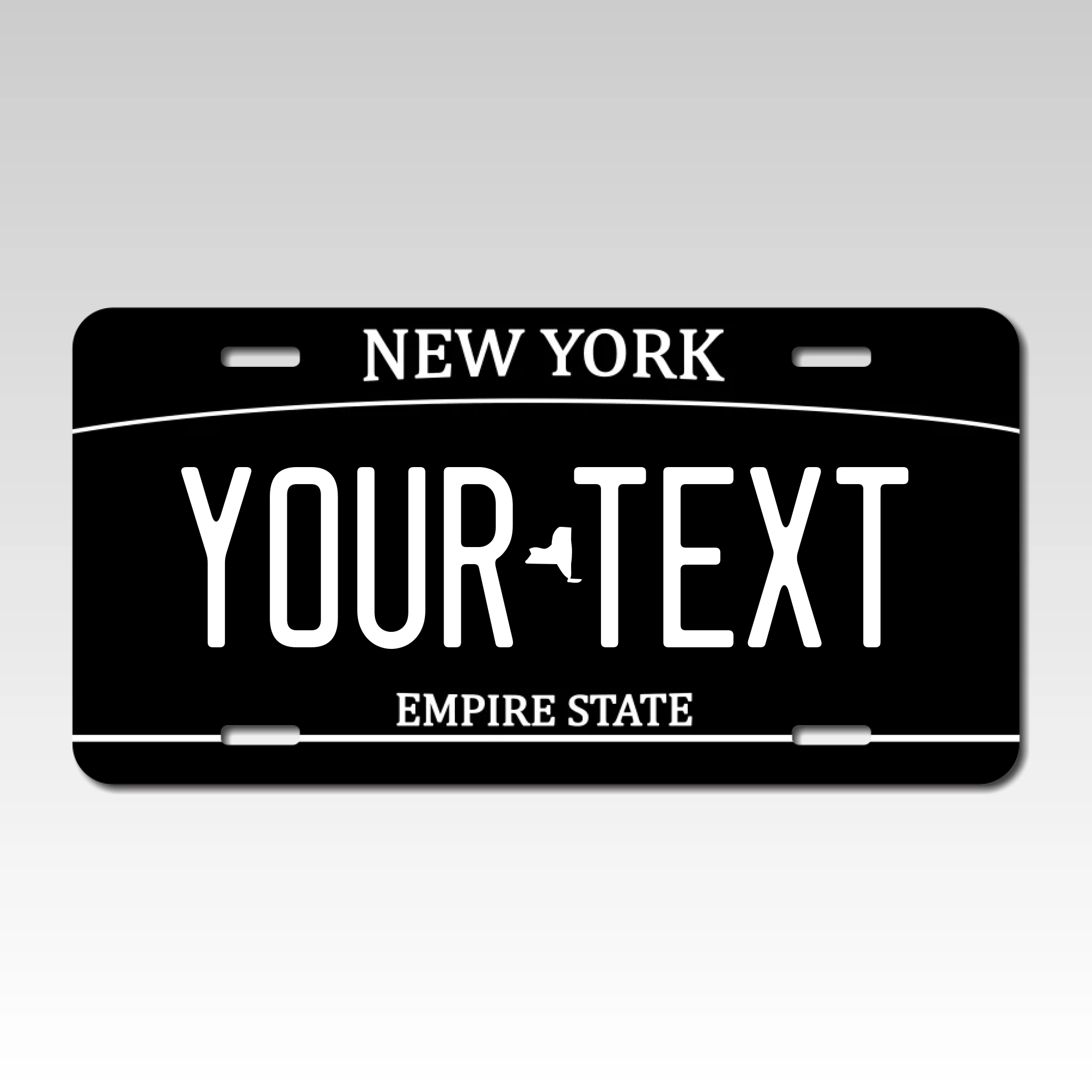Personalized New York 6" X 12" Aluminum Souvenir License Plate Version 7 BLACK