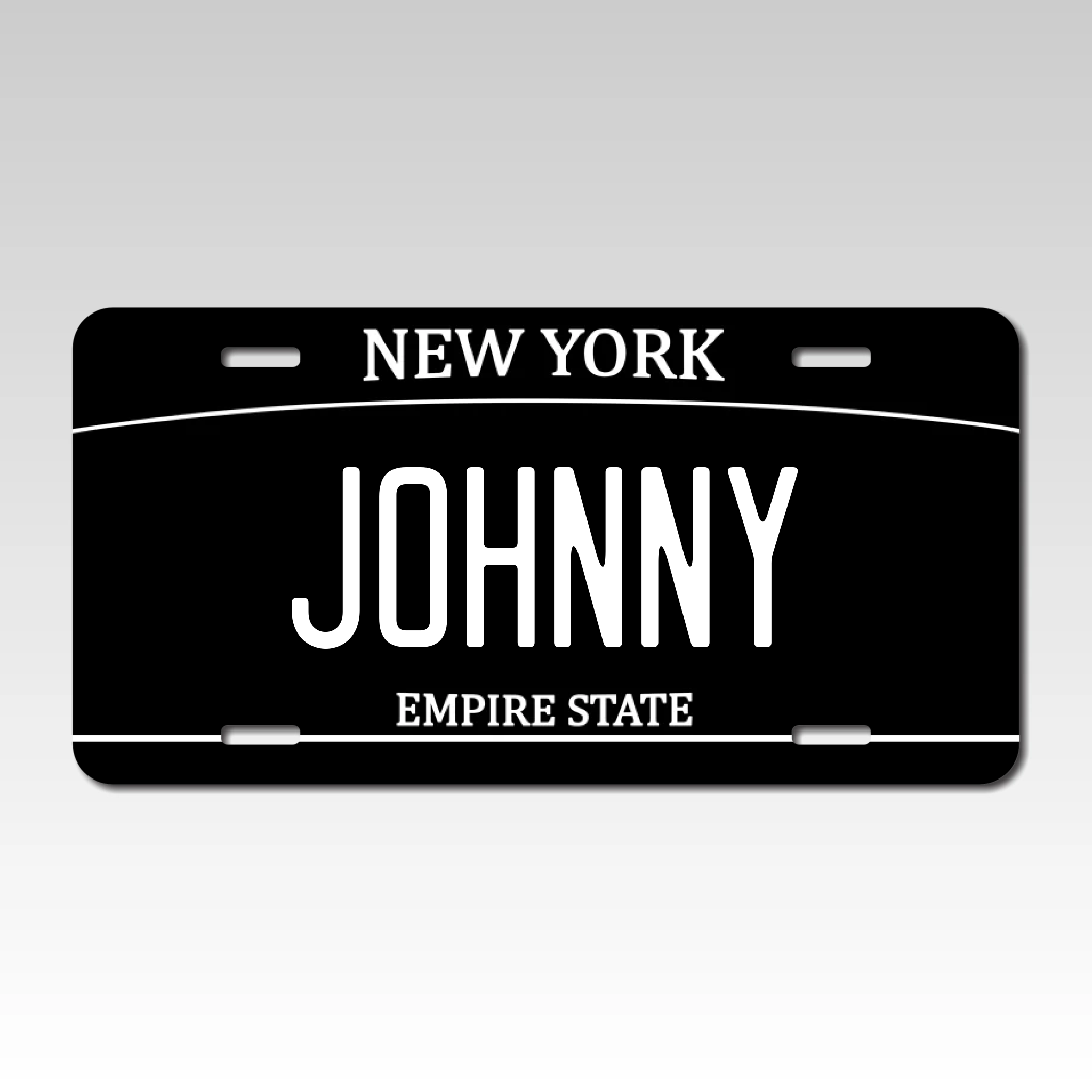 Personalized New York 6" X 12" Aluminum Souvenir License Plate Version 7 BLACK